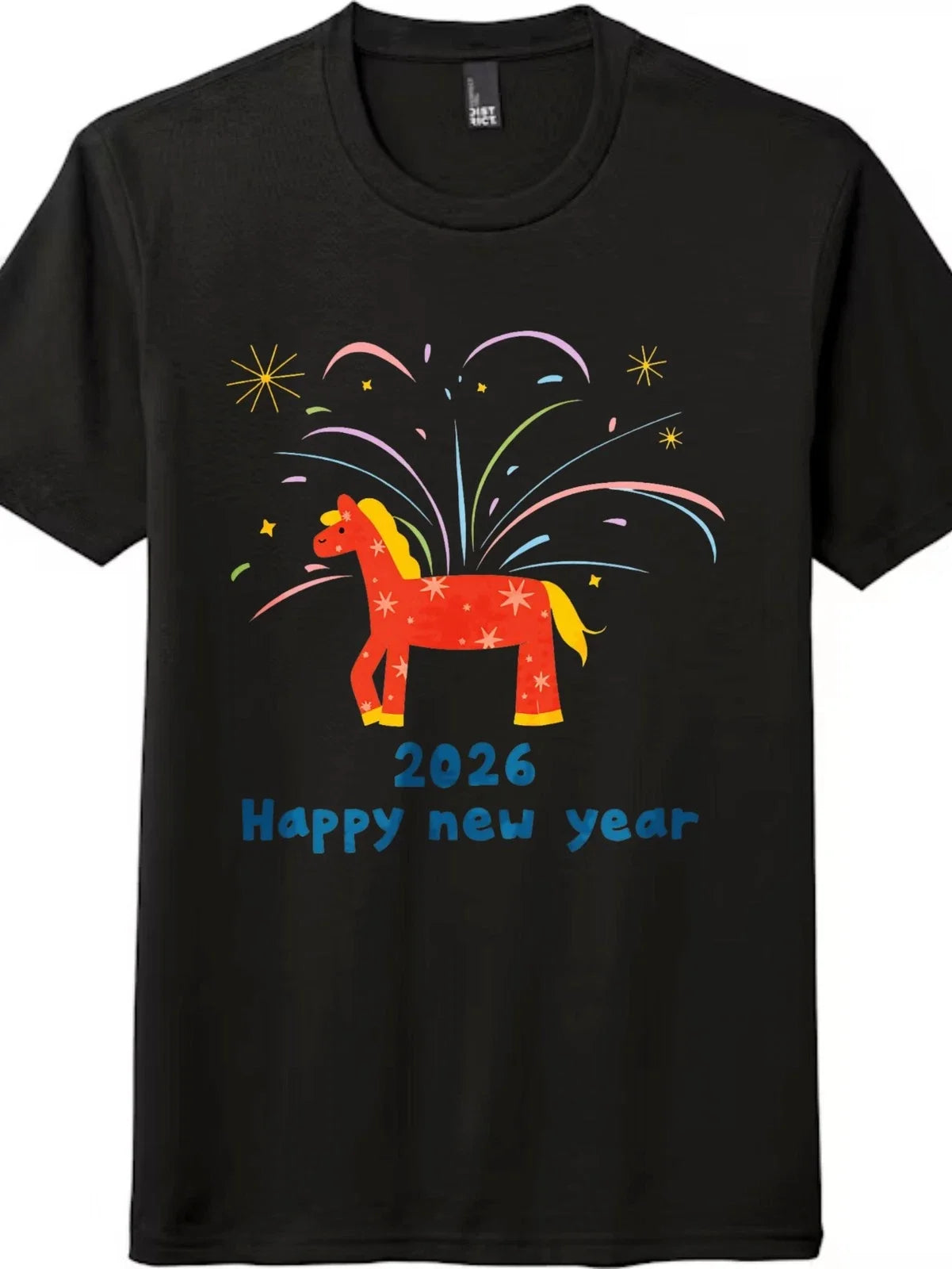Fireworks 2026 Year of The Horse Graphic T-Shirt Unisex S-5XL Cotton Cartoon Tee Unisex T-shirt, Sweatshirt, Hoodie, Long Sleeve Tee - T-Shirt, Sweatshirt, Hoodie