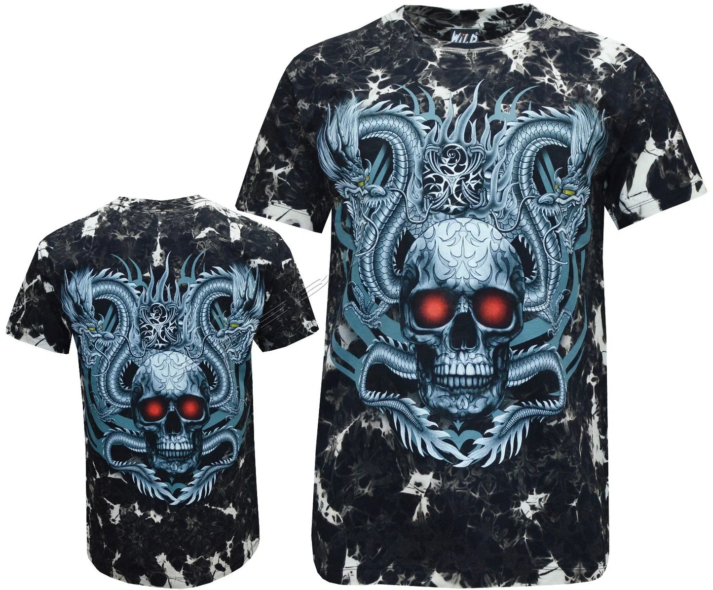 Biker Skull Dragon Grim Reaper Glow In Dark Tattoo Goth Tye Dye T - Shirt M -XL Unisex T-shirt, Sweatshirt, Hoodie, Long Sleeve Tee - T-Shirt, Sweatshirt, Hoodie