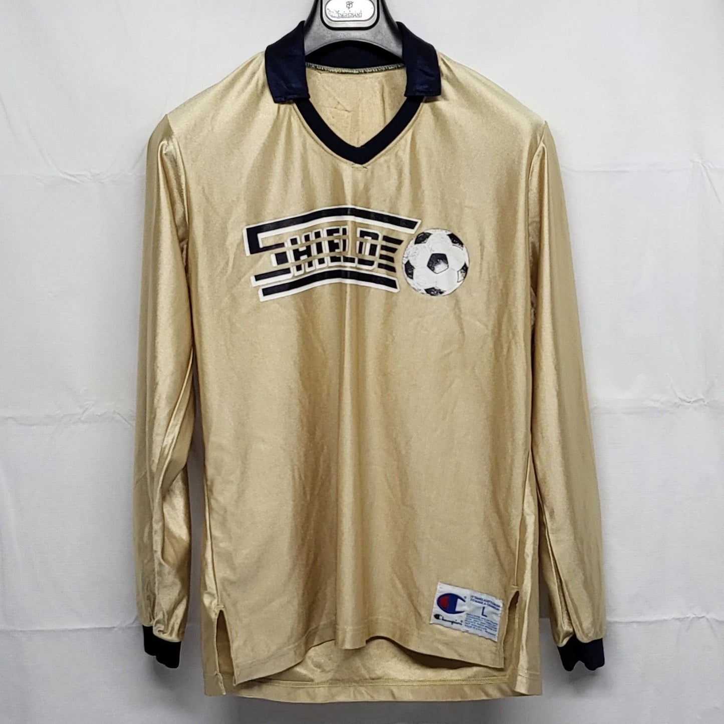 Vintage Champion Jersey Shirt Mens Large Shield 12 Print Soccer Nylon USA Made Unisex T-shirt, Sweatshirt, Hoodie, Long Sleeve Tee - T-Shirt, Sweatshirt, Hoodie