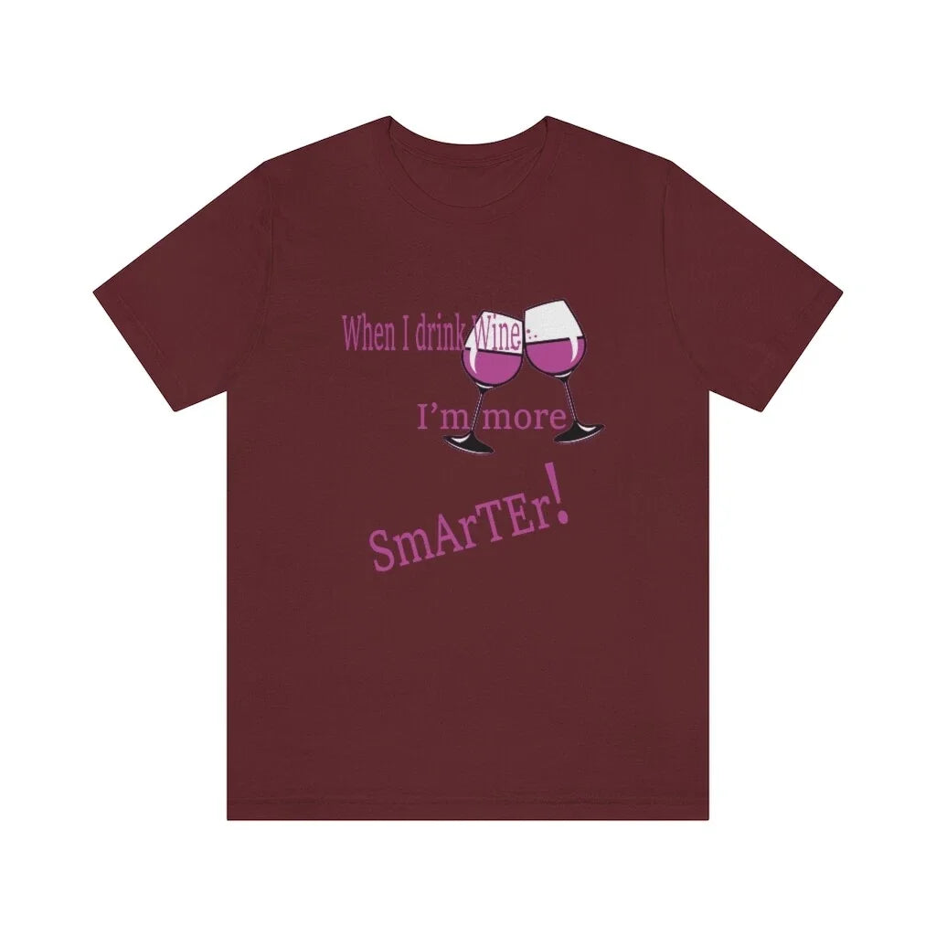 Funny Wine Drinking Intelligence Smart Wine Drink Unisex Jersey Short Sleeve Tee sports jersey product view 1