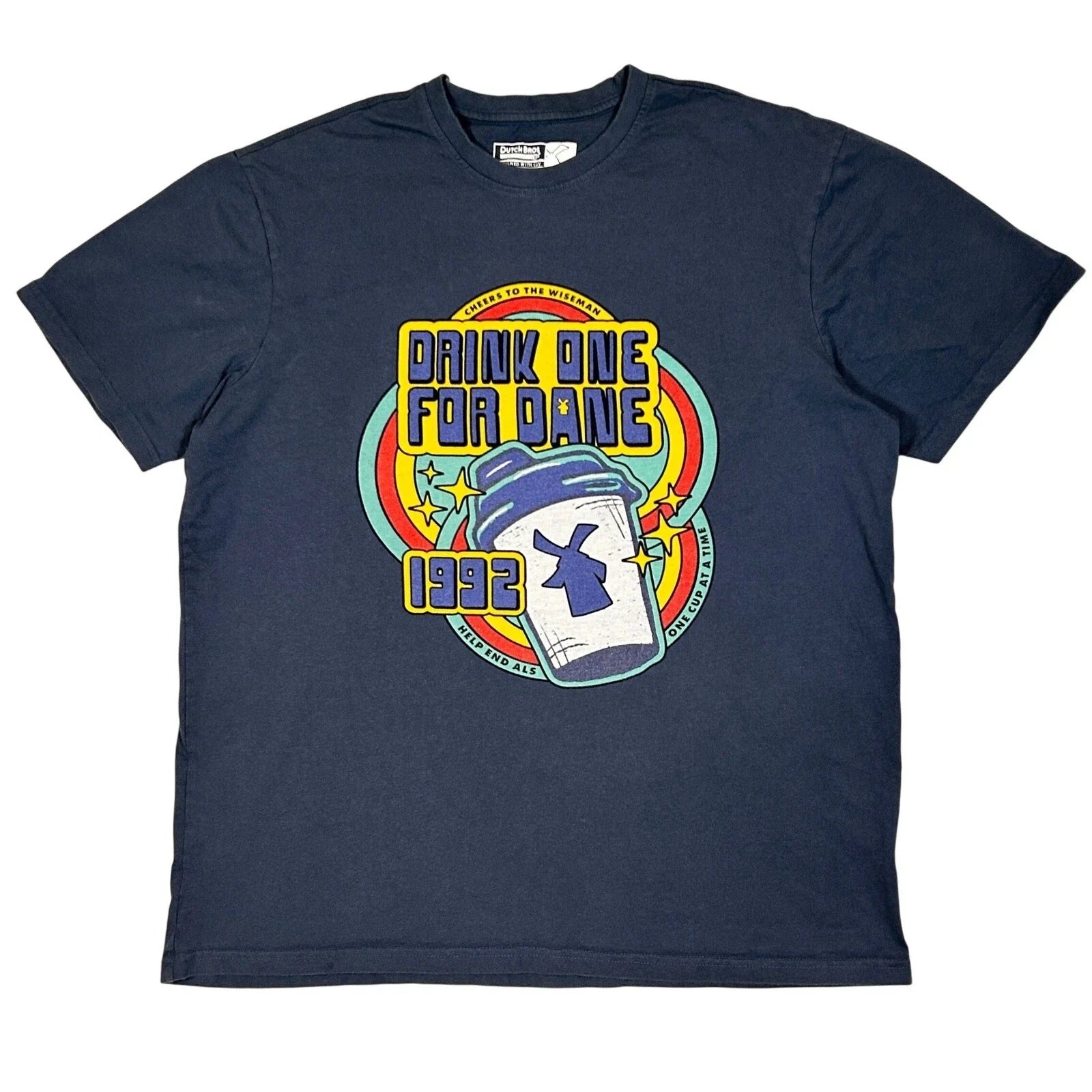 Dutch Bros T Shirt Retro 90s Grahic Coffee Culture Retro Navy Gray Blue XL Unisex T-shirt, Sweatshirt, Hoodie, Long Sleeve Tee - T-Shirt, Sweatshirt, Hoodie