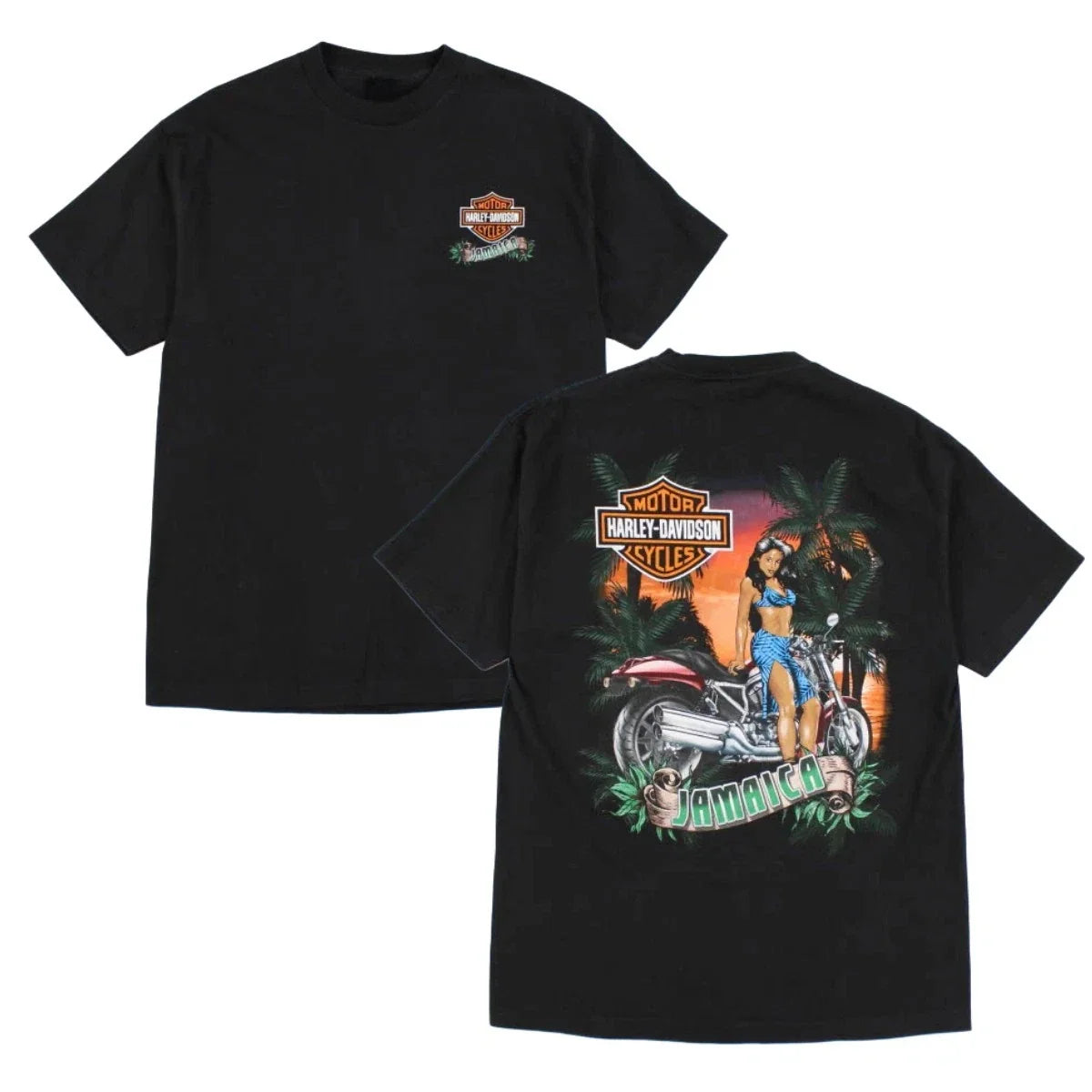 Vintage 90's Harley Davids*n Jamaica Graphic T-shirt Unisex T-shirt, Sweatshirt, Hoodie, Long Sleeve Tee - T-Shirt, Sweatshirt, Hoodie