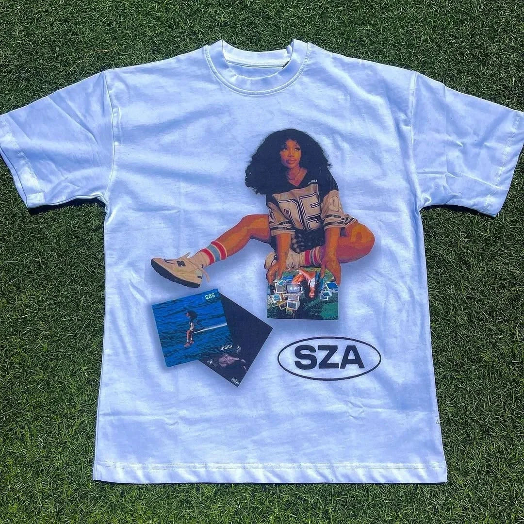 SZA SOS R&B Artist Graphic T Shirt Cotton Print Streetwear Y2K Unisex S-3XL Unisex T-shirt, Sweatshirt, Hoodie, Long Sleeve Tee - T-Shirt, Sweatshirt, Hoodie