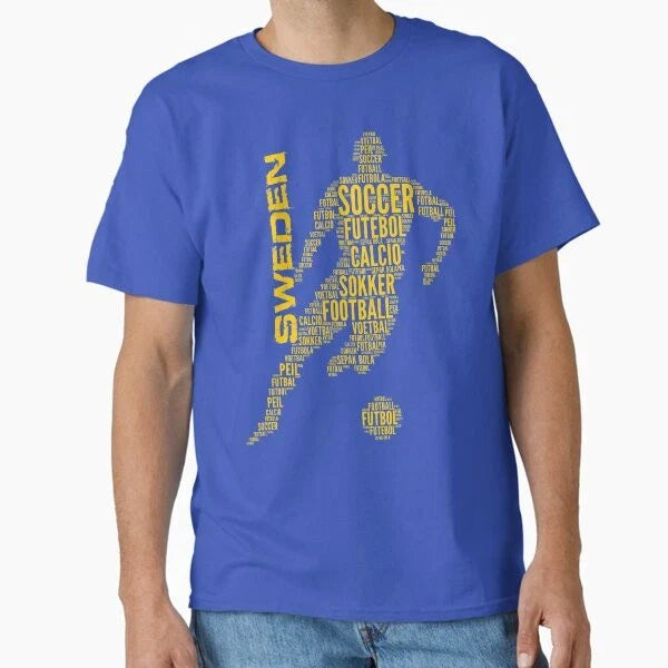 Sweden Football - Soccer Typography Classic T-Sh Made in USA/AUS T-Shirt S-2XL Unisex T-shirt, Sweatshirt, Hoodie, Long Sleeve Tee - T-Shirt, Sweatshirt, Hoodie