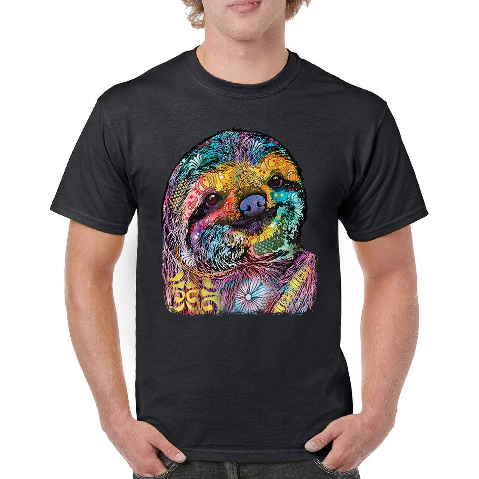 Dean Russo Cute Lazy Sloth T-shirt Funny Wild Life Colorful Men's Tee Unisex T-shirt, Sweatshirt, Hoodie, Long Sleeve Tee - T-Shirt, Sweatshirt, Hoodie