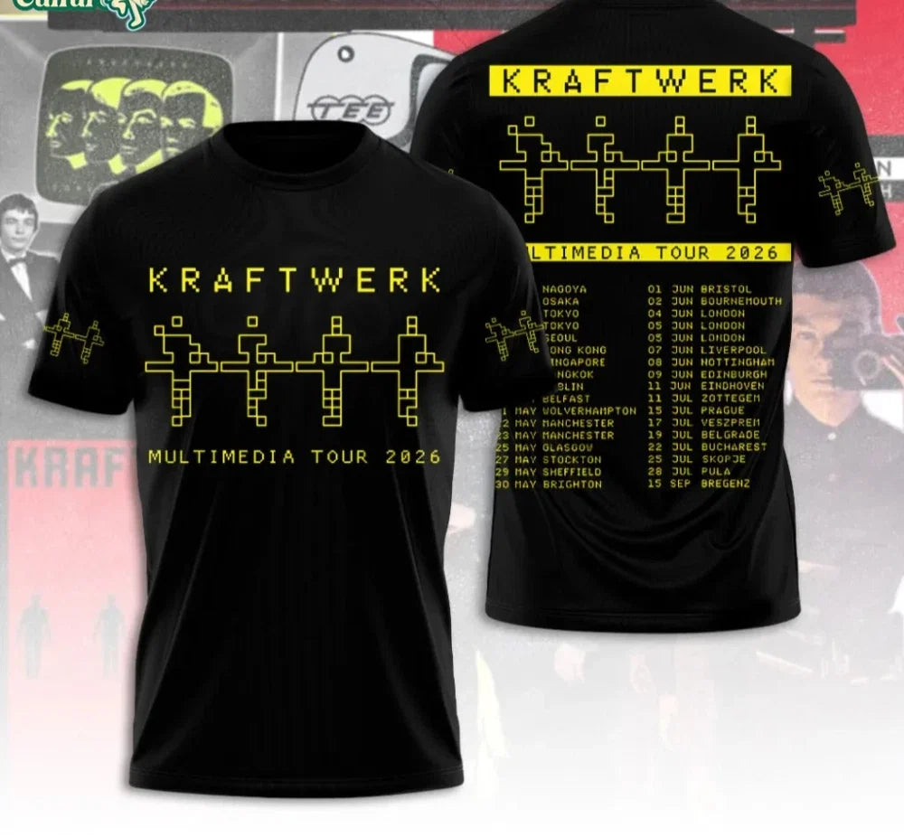 Kraftwerk Tour 2026 AOP T-Shirt Unisex T-shirt, Sweatshirt, Hoodie, Long Sleeve Tee - T-Shirt, Sweatshirt, Hoodie