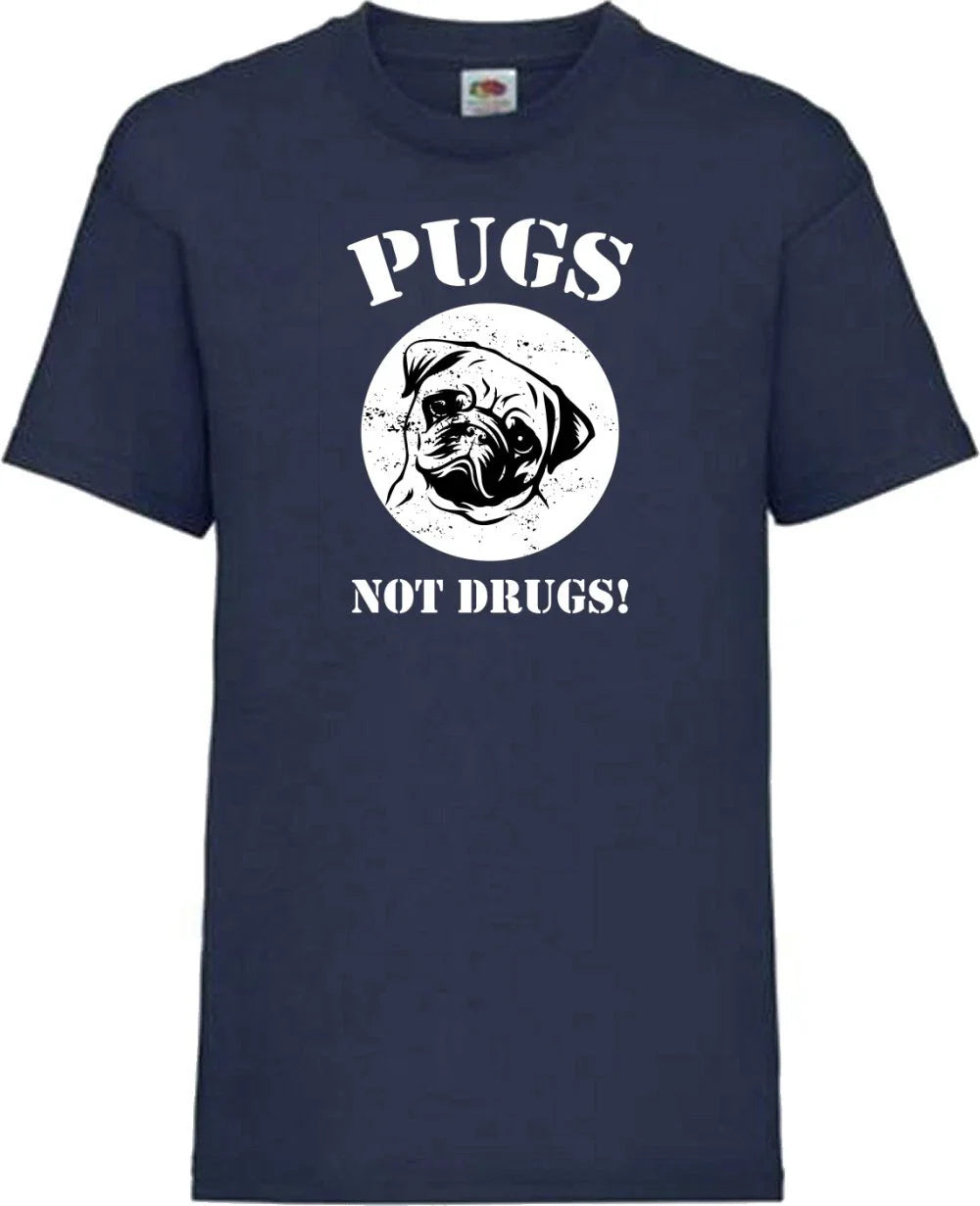 Pugs Not Drugs Novelty Pet Dog T Shirt Various Sizes & Colours Unisex T-shirt, Sweatshirt, Hoodie, Long Sleeve Tee - T-Shirt, Sweatshirt, Hoodie