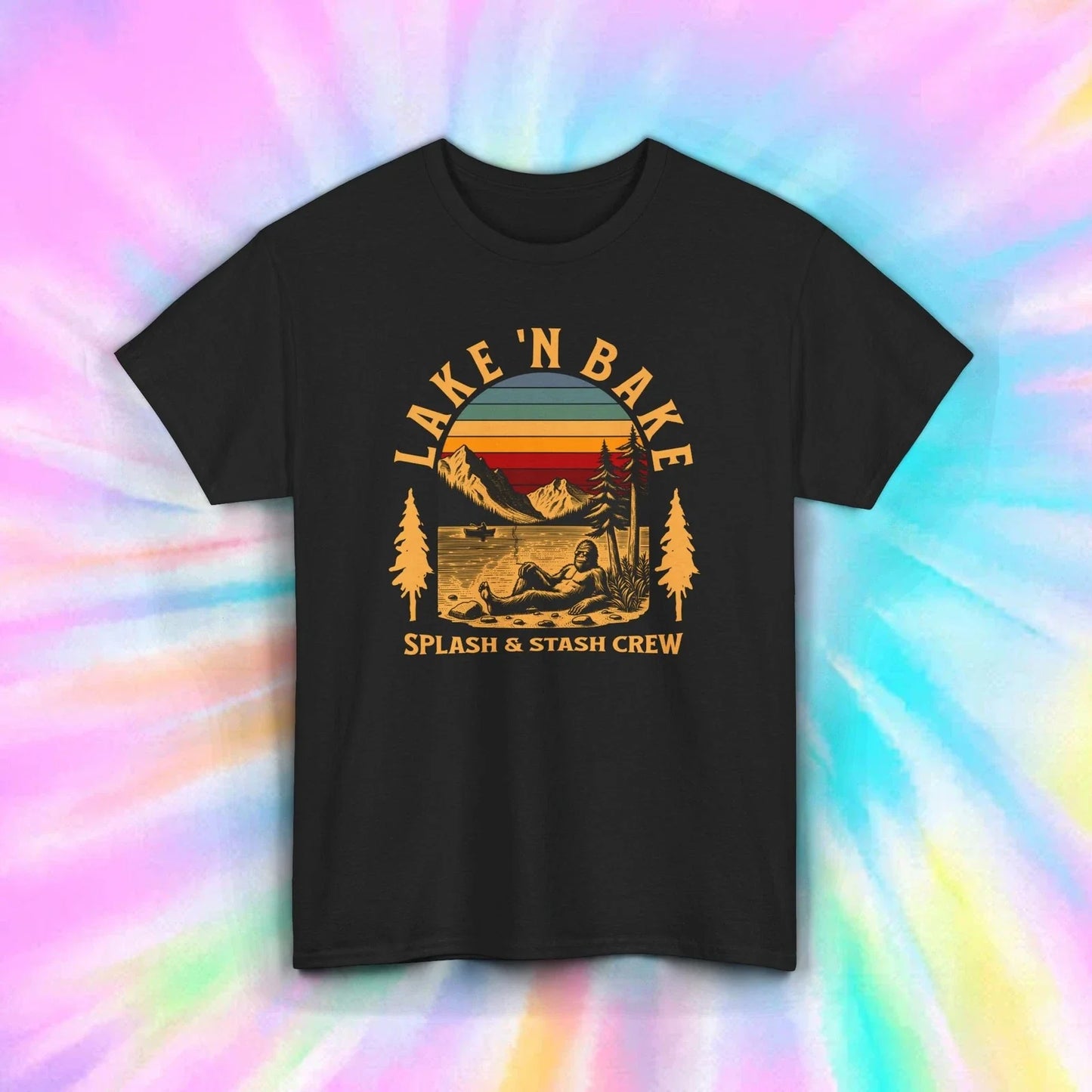 Lake N Bake T-Shirt Funny Stoner Outdoor Splash Crew Tee S-5XL Unisex T-shirt, Sweatshirt, Hoodie, Long Sleeve Tee - T-Shirt, Sweatshirt, Hoodie