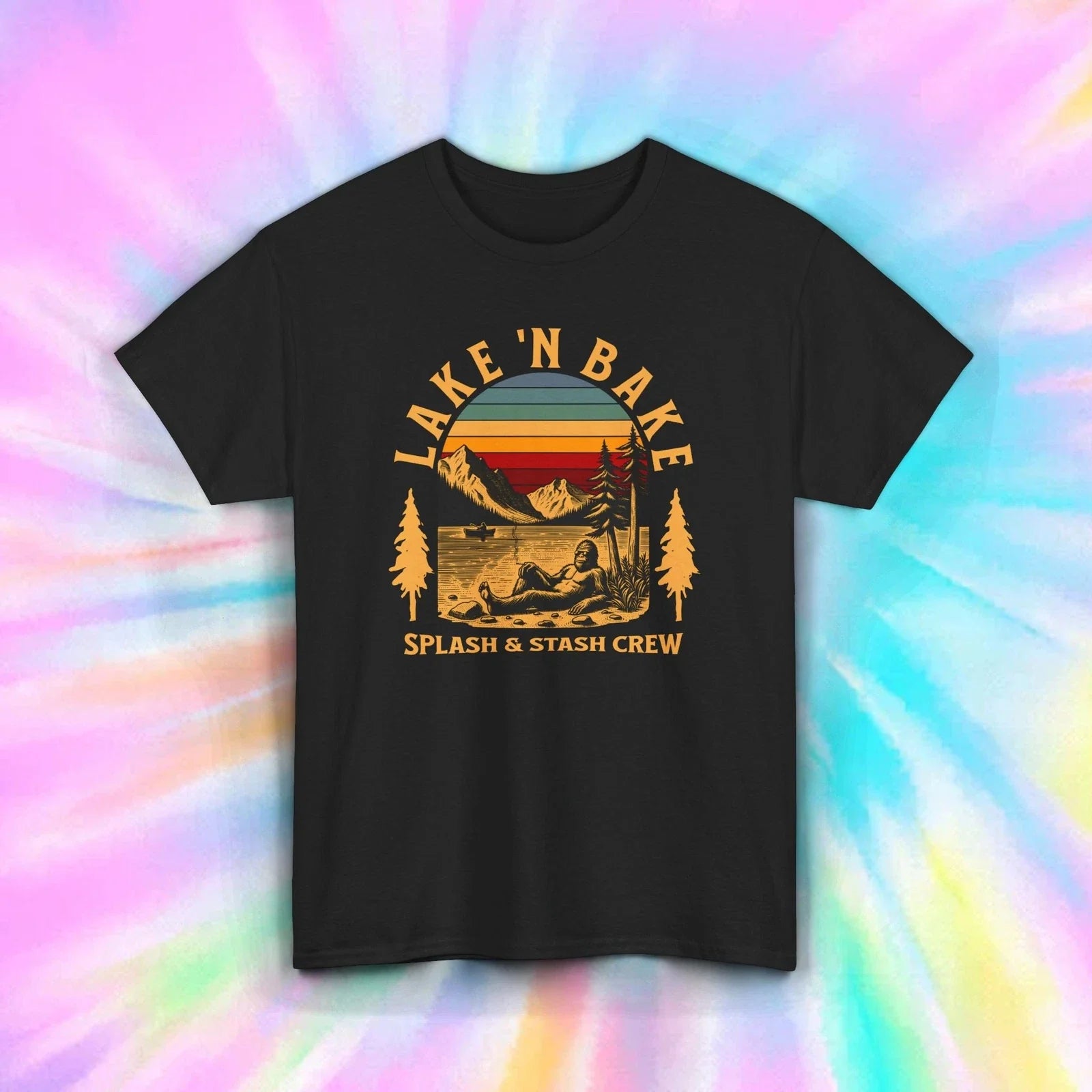 Lake N Bake T-Shirt Funny Stoner Outdoor Splash Crew Tee S-5XL Unisex T-shirt, Sweatshirt, Hoodie, Long Sleeve Tee - T-Shirt, Sweatshirt, Hoodie
