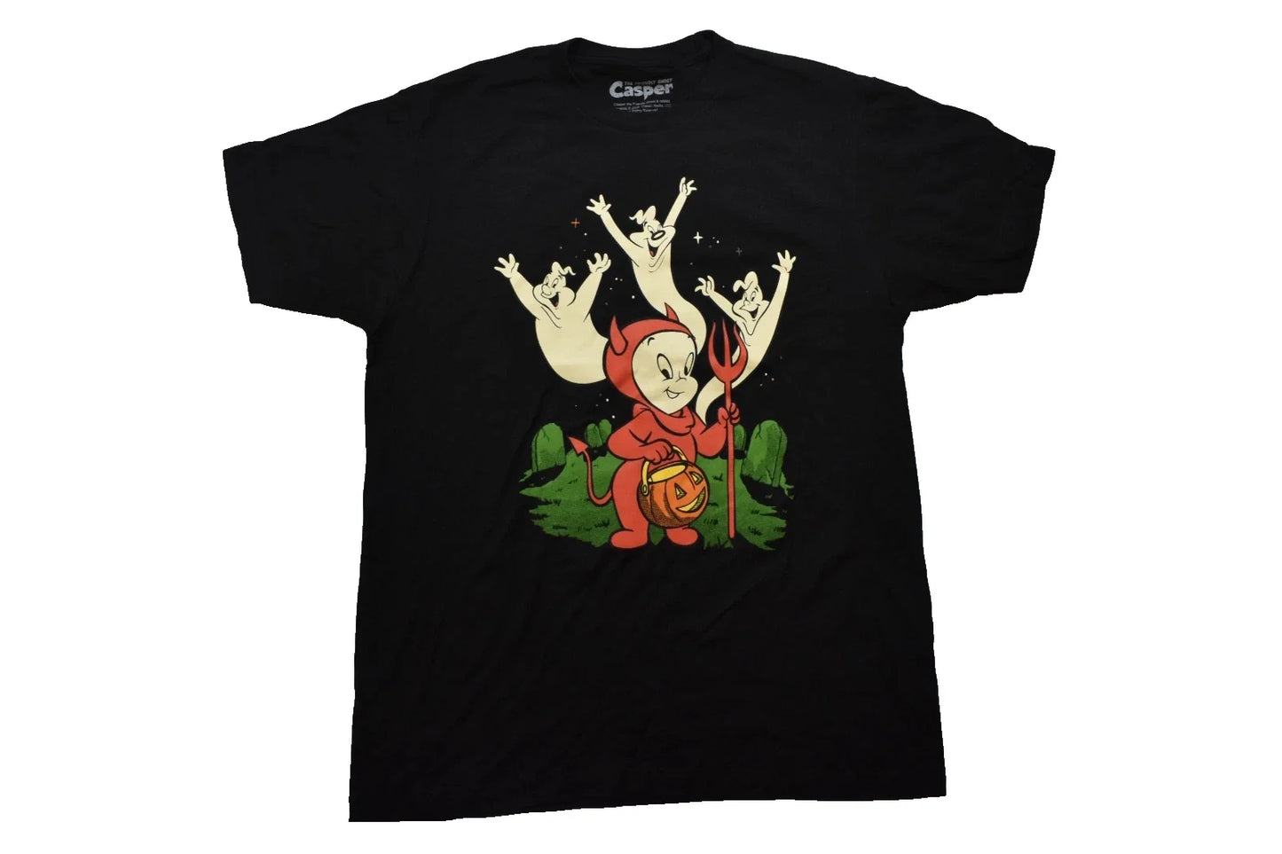 Casper the Friendly Ghost Devil Costume Mens Cartoon Black Shirt New Large Unisex T-shirt, Sweatshirt, Hoodie, Long Sleeve Tee - T-Shirt, Sweatshirt, Hoodie