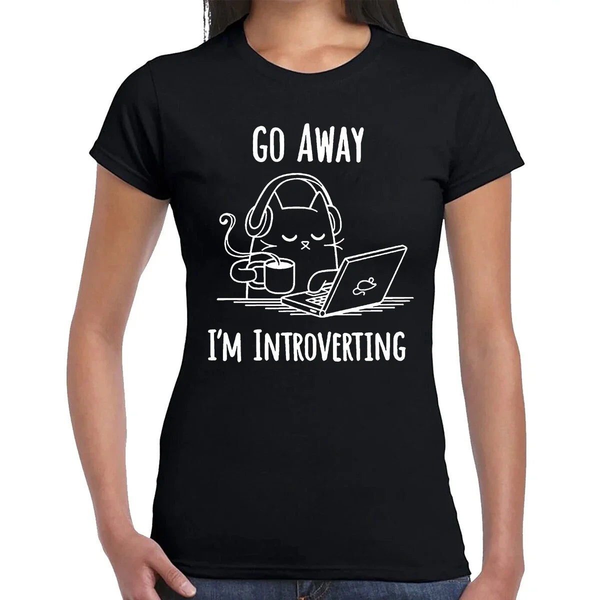 Go Away I'm Introverting | INTROVERT CAT | NOVELTY  | T-SHIRT LADIES TEE TOP Unisex T-shirt, Sweatshirt, Hoodie, Long Sleeve Tee - T-Shirt, Sweatshirt, Hoodie