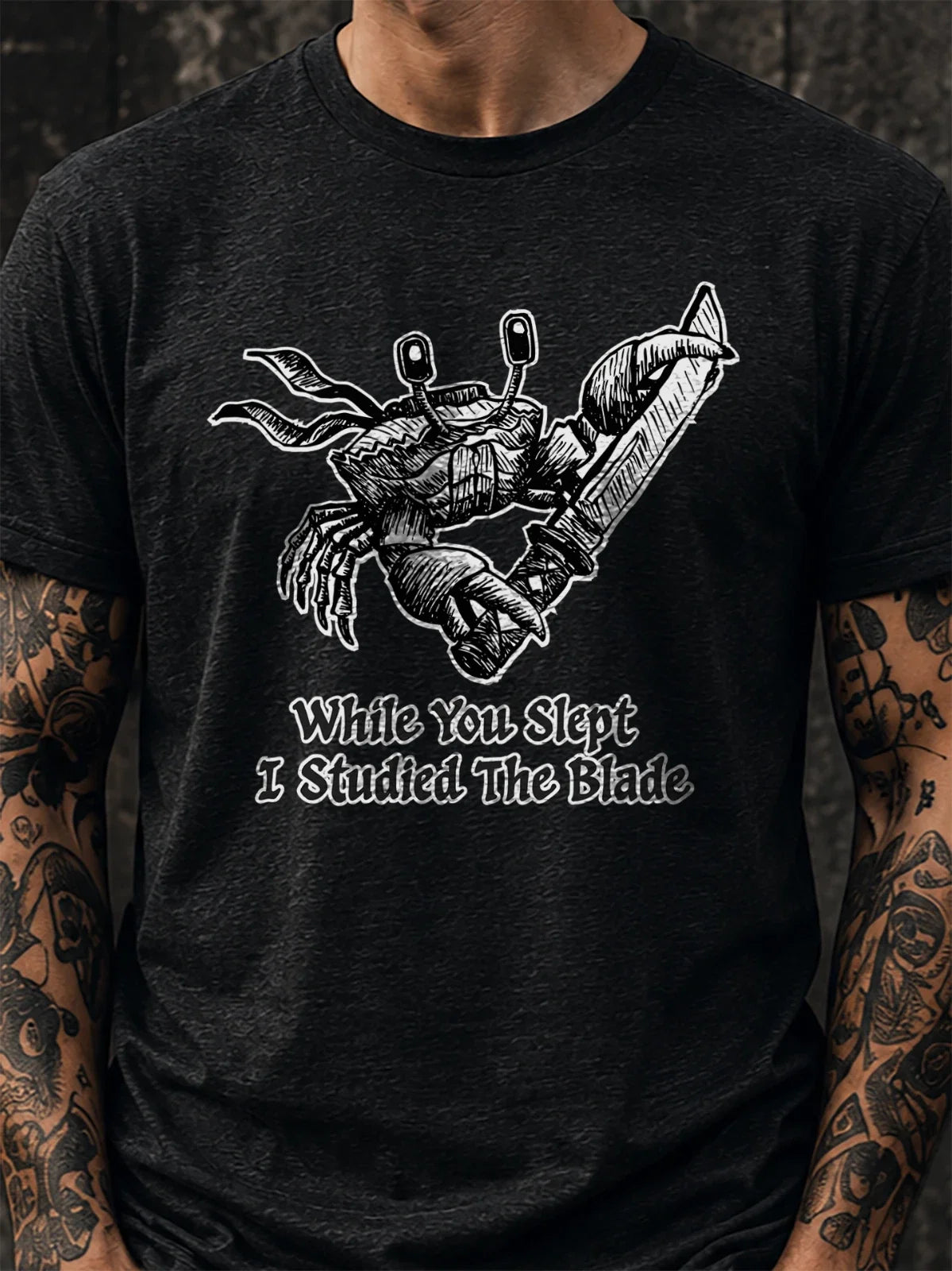 Studied The Blade Crab Graphic Tee, Samurai Meme Shirt, Anime Nerd Humor Unisex T-shirt, Sweatshirt, Hoodie, Long Sleeve Tee - T-Shirt, Sweatshirt, Hoodie