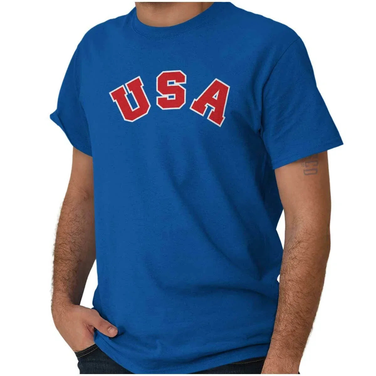 USA Tie Dye Patriotic 4th of July Cool Gift Womens or Mens Crewneck T Shirt Tee Unisex T-shirt, Sweatshirt, Hoodie, Long Sleeve Tee - T-Shirt, Sweatshirt, Hoodie