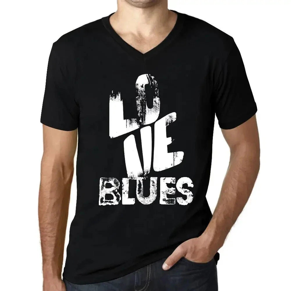 Men's Graphic T-Shirt V Neck Love Blues Eco-Friendly Limited Edition Unisex T-shirt, Sweatshirt, Hoodie, Long Sleeve Tee - T-Shirt, Sweatshirt, Hoodie