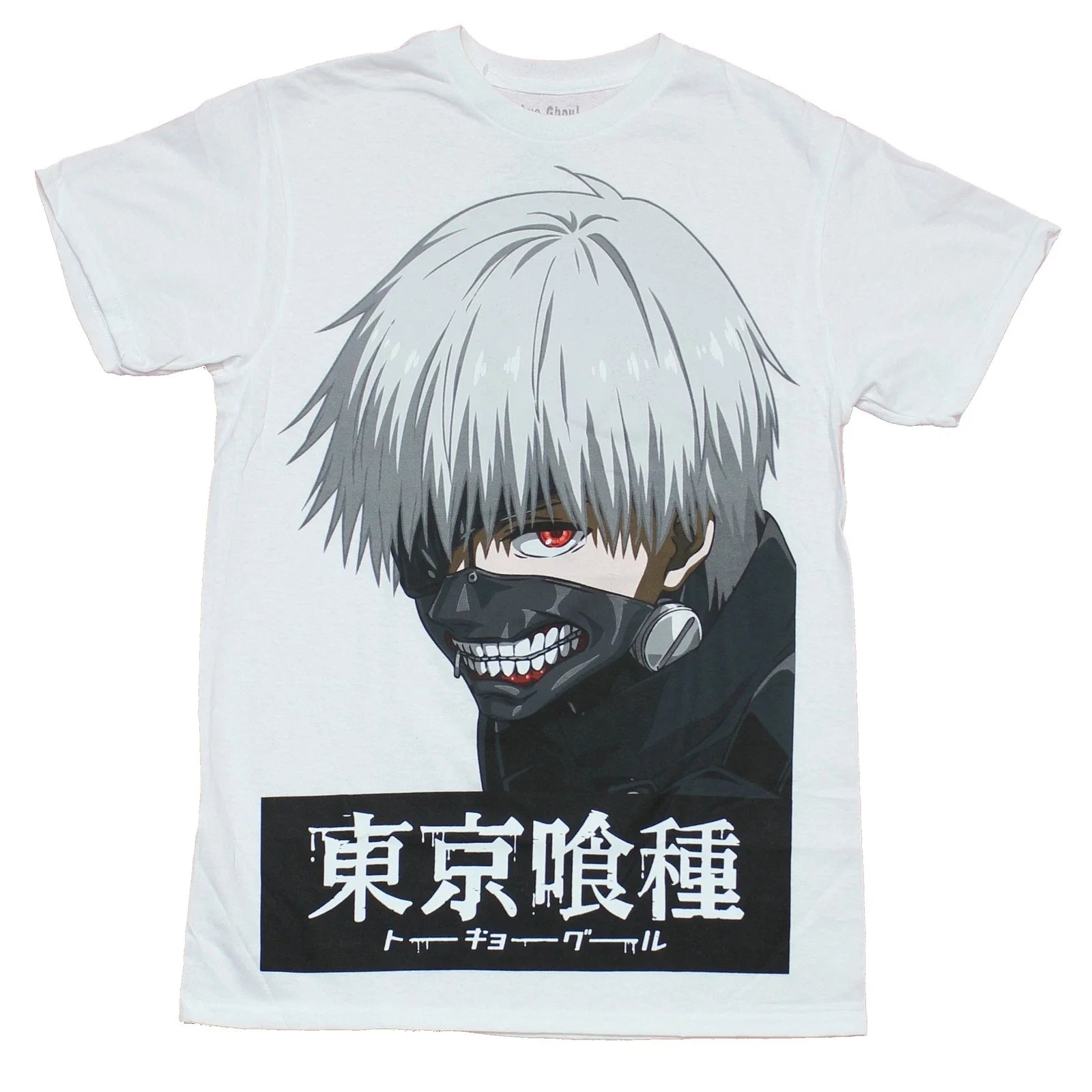 Tokyo Ghoul Mens  T-Shirt - Giant Ghoul Face Over Kanji Image Unisex T-shirt, Sweatshirt, Hoodie, Long Sleeve Tee - T-Shirt, Sweatshirt, Hoodie