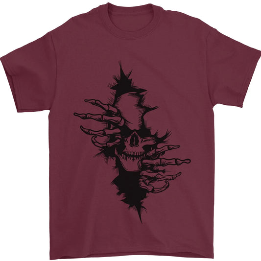 A Skull From a Ripped Shirt Gothic Goth Biker Mens T-Shirt 100% Cotton Unisex T-shirt, Sweatshirt, Hoodie, Long Sleeve Tee - T-Shirt, Sweatshirt, Hoodie