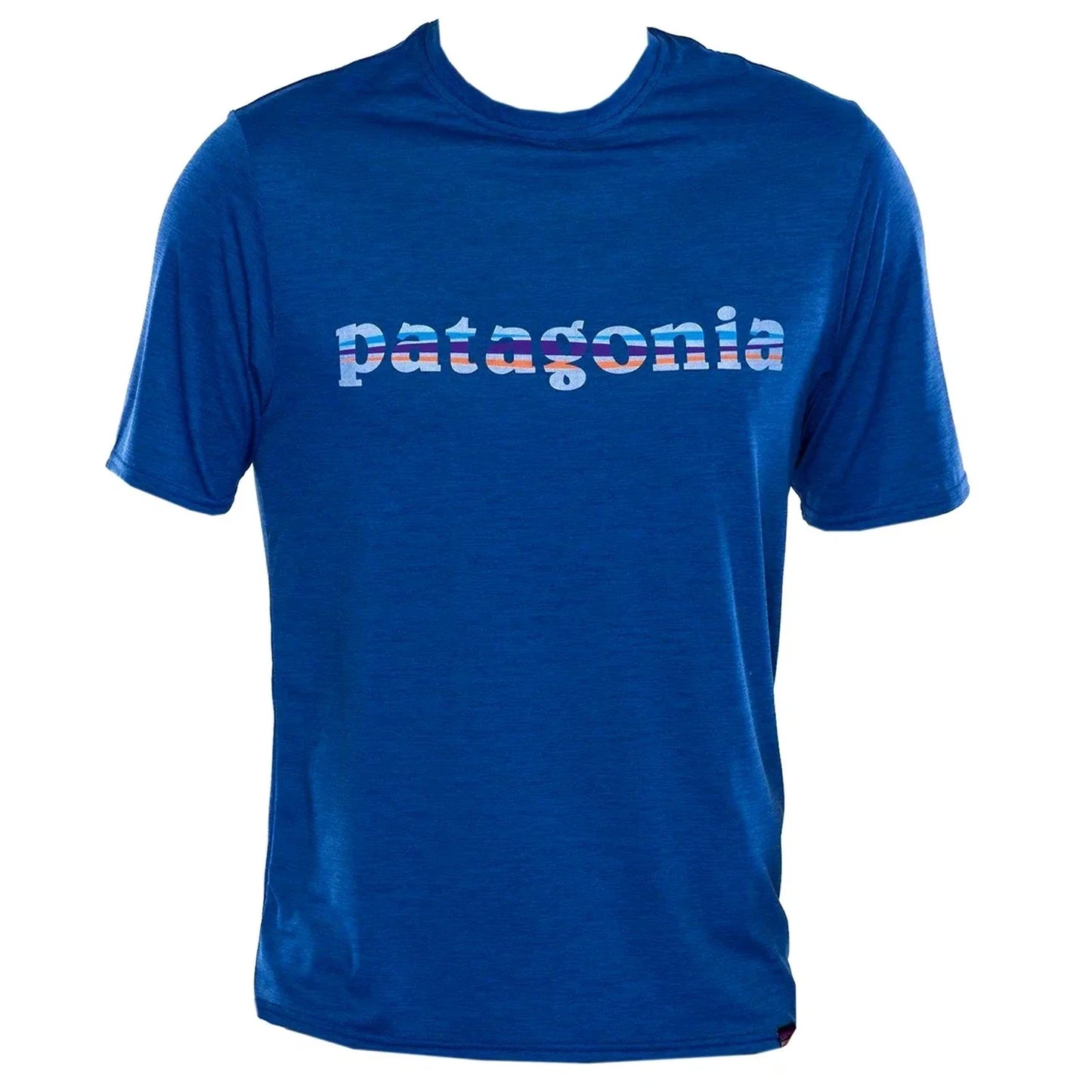 Patagonia Men Capilene Cool Daily Graphic S/S T-shirt "73 Text Logo Clement Blue Unisex T-shirt, Sweatshirt, Hoodie, Long Sleeve Tee - T-Shirt, Sweatshirt, Hoodie
