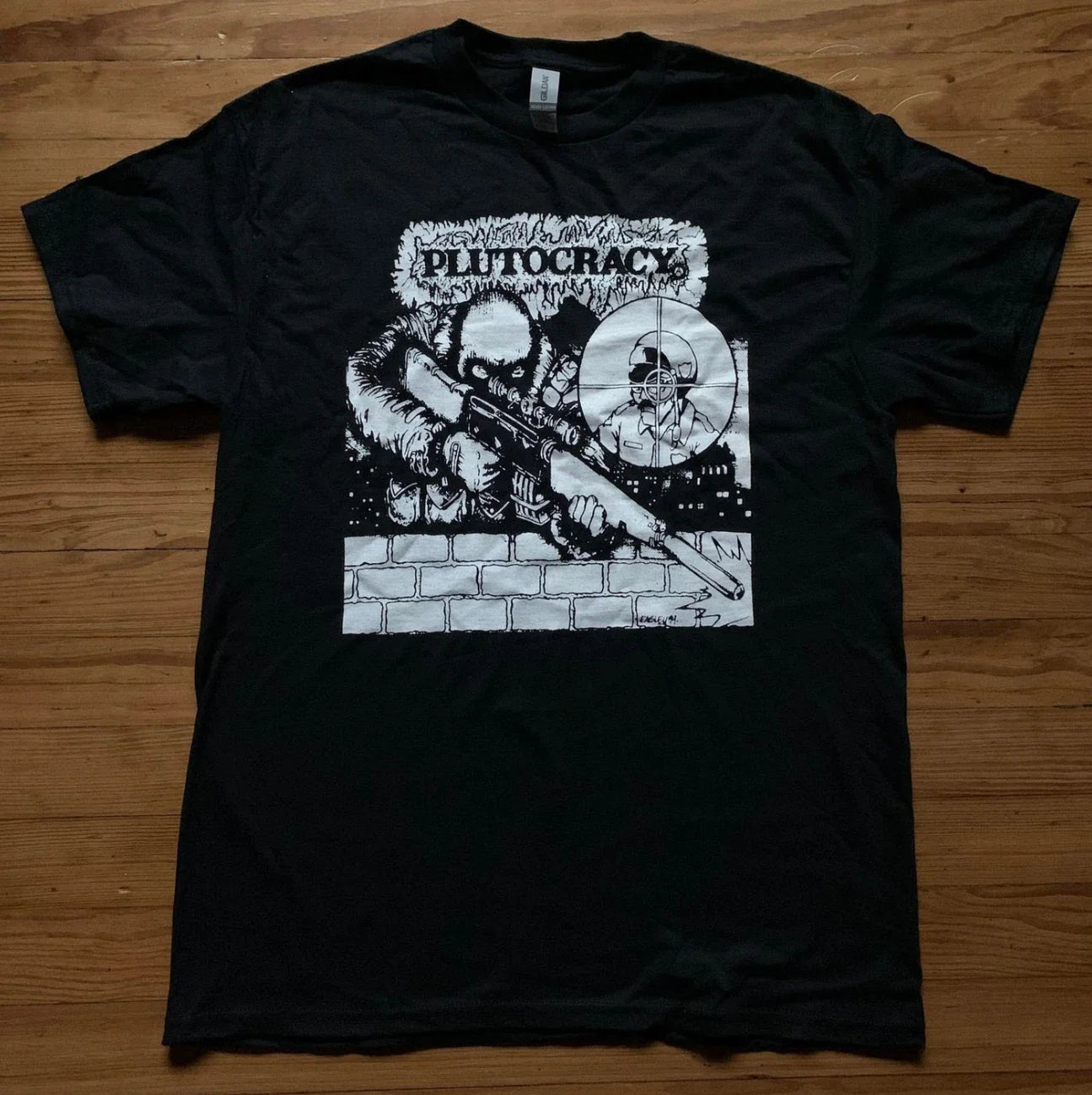PLUTOCRACY 'Sniping Pigz' T-Shirt Powerviolence Grindcore Crust Hardcore Punk Te Unisex T-shirt, Sweatshirt, Hoodie, Long Sleeve Tee - T-Shirt, Sweatshirt, Hoodie