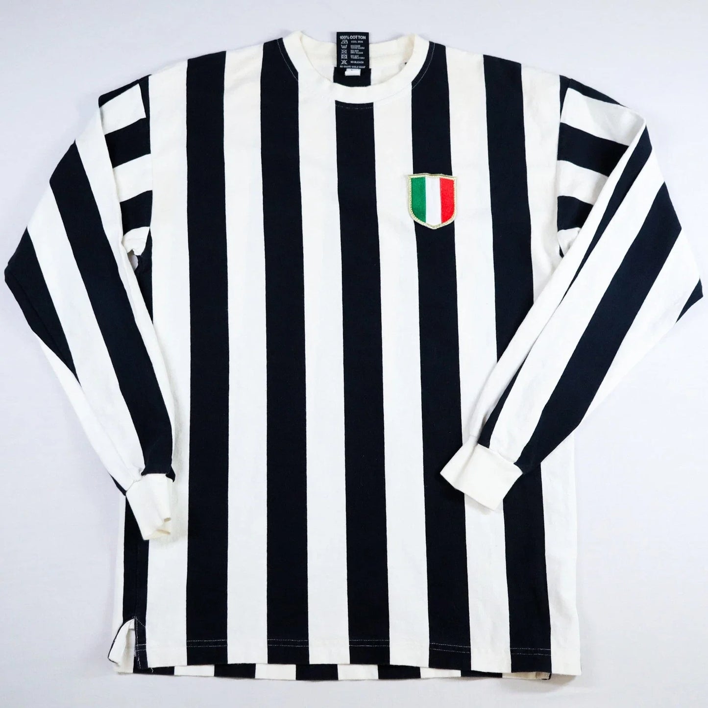 Juventus Scudetto Retro Long Sleeve Jersey Shirt Mens L Black White Official Unisex T-shirt, Sweatshirt, Hoodie, Long Sleeve Tee - T-Shirt, Sweatshirt, Hoodie