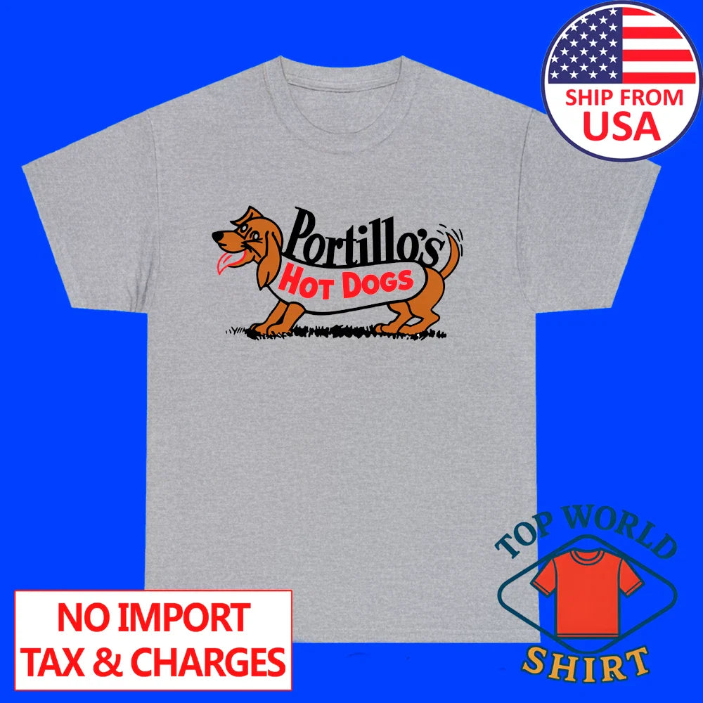 Portillo's Hot Dog Restaurant Men's Grey Size S to 3XL Unisex T-shirt, Sweatshirt, Hoodie, Long Sleeve Tee - T-Shirt, Sweatshirt, Hoodie