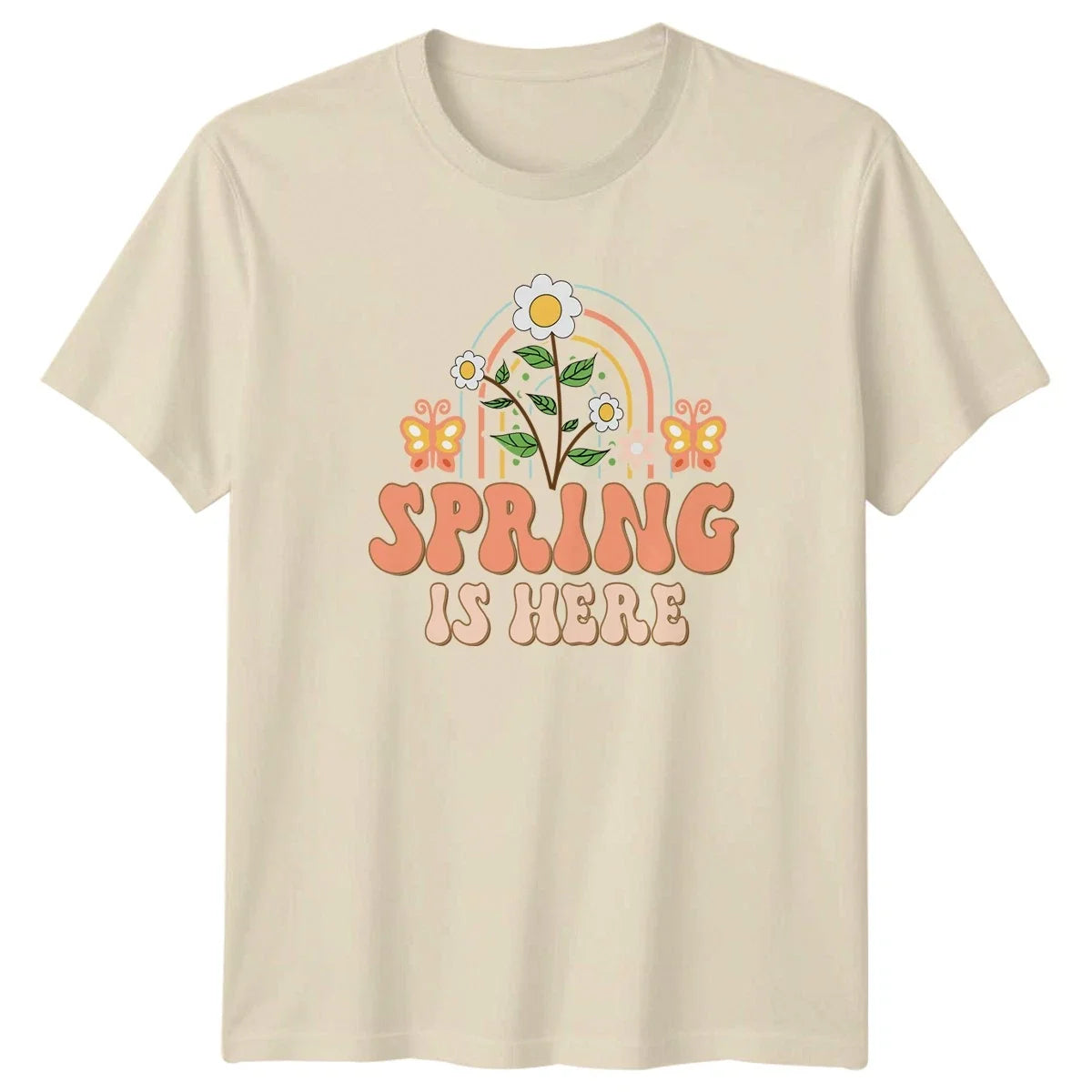 Spring Is Here T-Shirt Boho Aesthetic Seasonal Wear Easter Spring Season Unisex T-shirt, Sweatshirt, Hoodie, Long Sleeve Tee - T-Shirt, Sweatshirt, Hoodie
