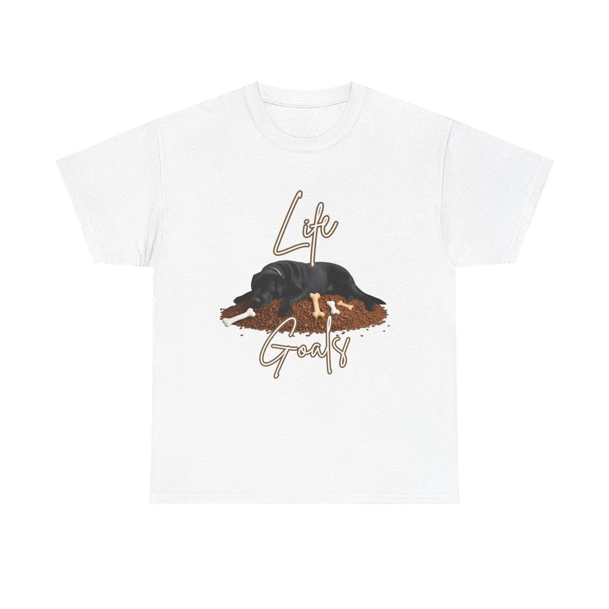 Life Goals Dog Funny Lazy Black Lab Sleeping on - Adult & Kids T-Shirts, Sweatshirts & Hoodies apparel design preview 1