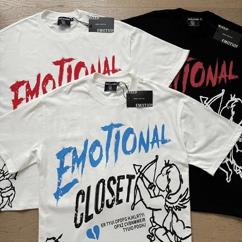 Mixed Emotion Cartoon Trendy Loose-Tee Shirt Unisex T-shirt, Sweatshirt, Hoodie, Long Sleeve Tee - T-Shirt, Sweatshirt, Hoodie