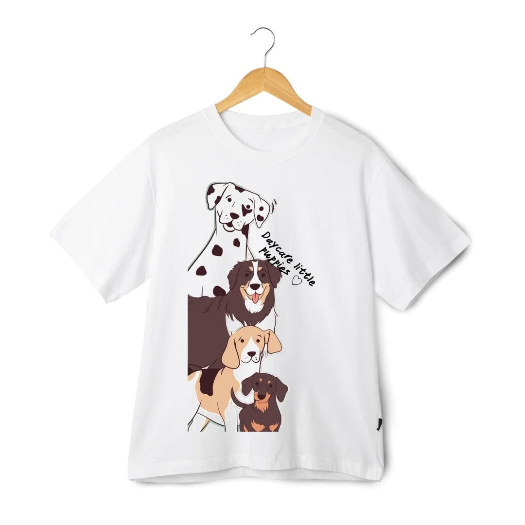 Daycare With the Puppies T-Shirt - Unisex Cute Dog Cartoon Graphic Tee Pet Lover Unisex T-shirt, Sweatshirt, Hoodie, Long Sleeve Tee - T-Shirt, Sweatshirt, Hoodie