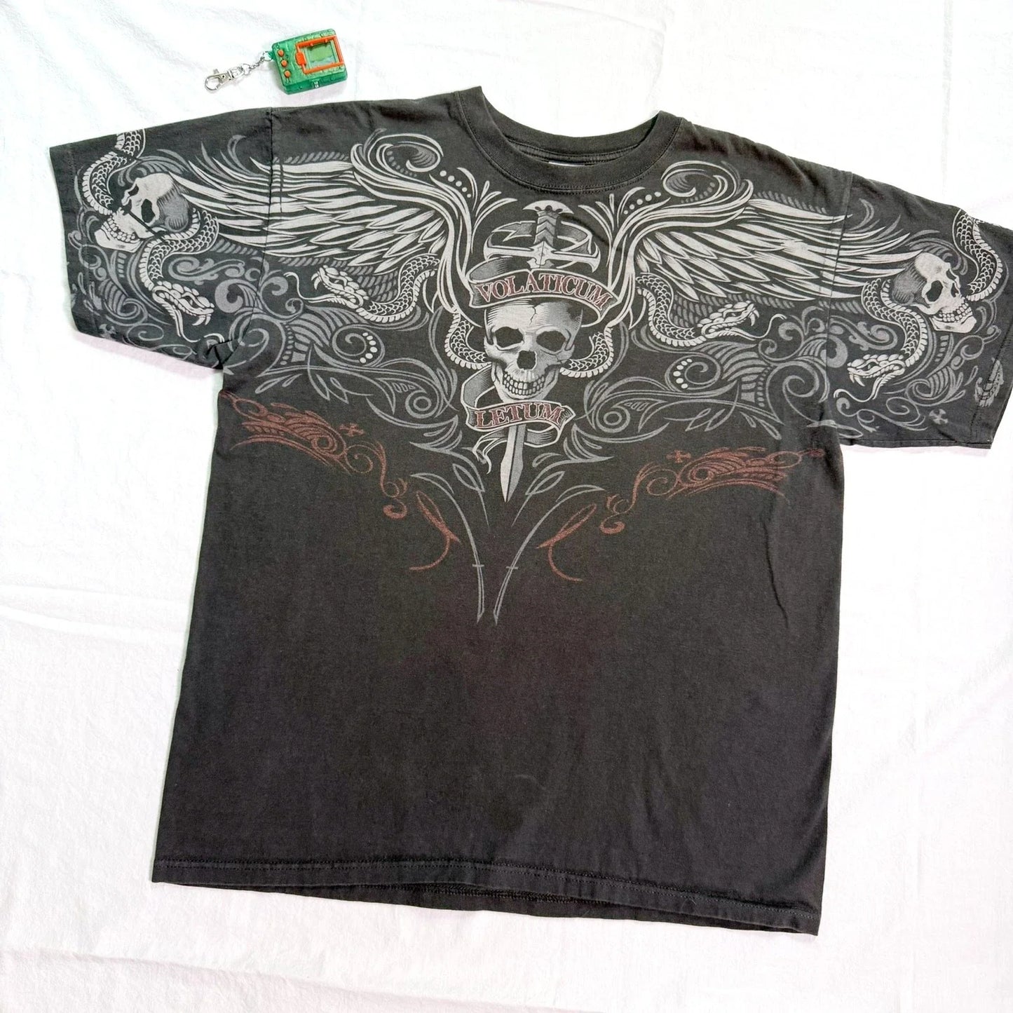Vintage Faded Grunge Skulls Heavyweight Affliction Style T-Shirt - L Unisex T-shirt, Sweatshirt, Hoodie, Long Sleeve Tee - T-Shirt, Sweatshirt, Hoodie