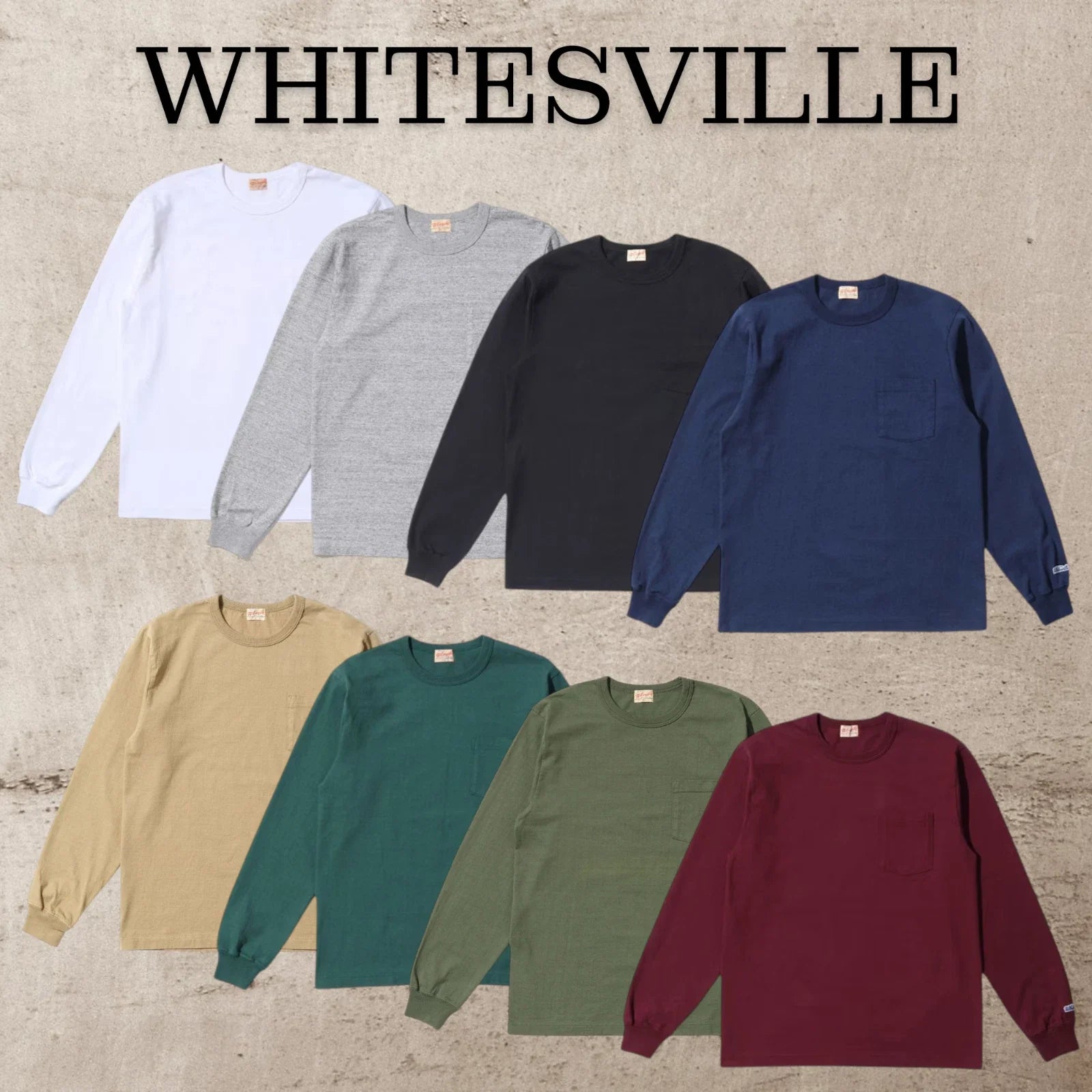 WHITESVILLE Lot No. WV68849 LONG SLEEVE POCKET T-SHIRT Japan New Unisex T-shirt, Sweatshirt, Hoodie, Long Sleeve Tee - T-Shirt, Sweatshirt, Hoodie