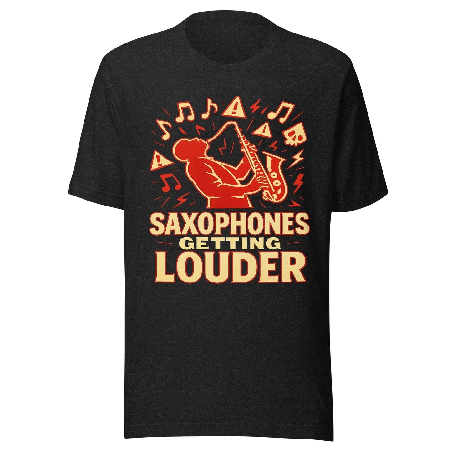 Saxophones Getting Louder Funny Doom Meme Shirt Mens Unisex Graphic Tee Gen Z Unisex T-shirt, Sweatshirt, Hoodie, Long Sleeve Tee - T-Shirt, Sweatshirt, Hoodie