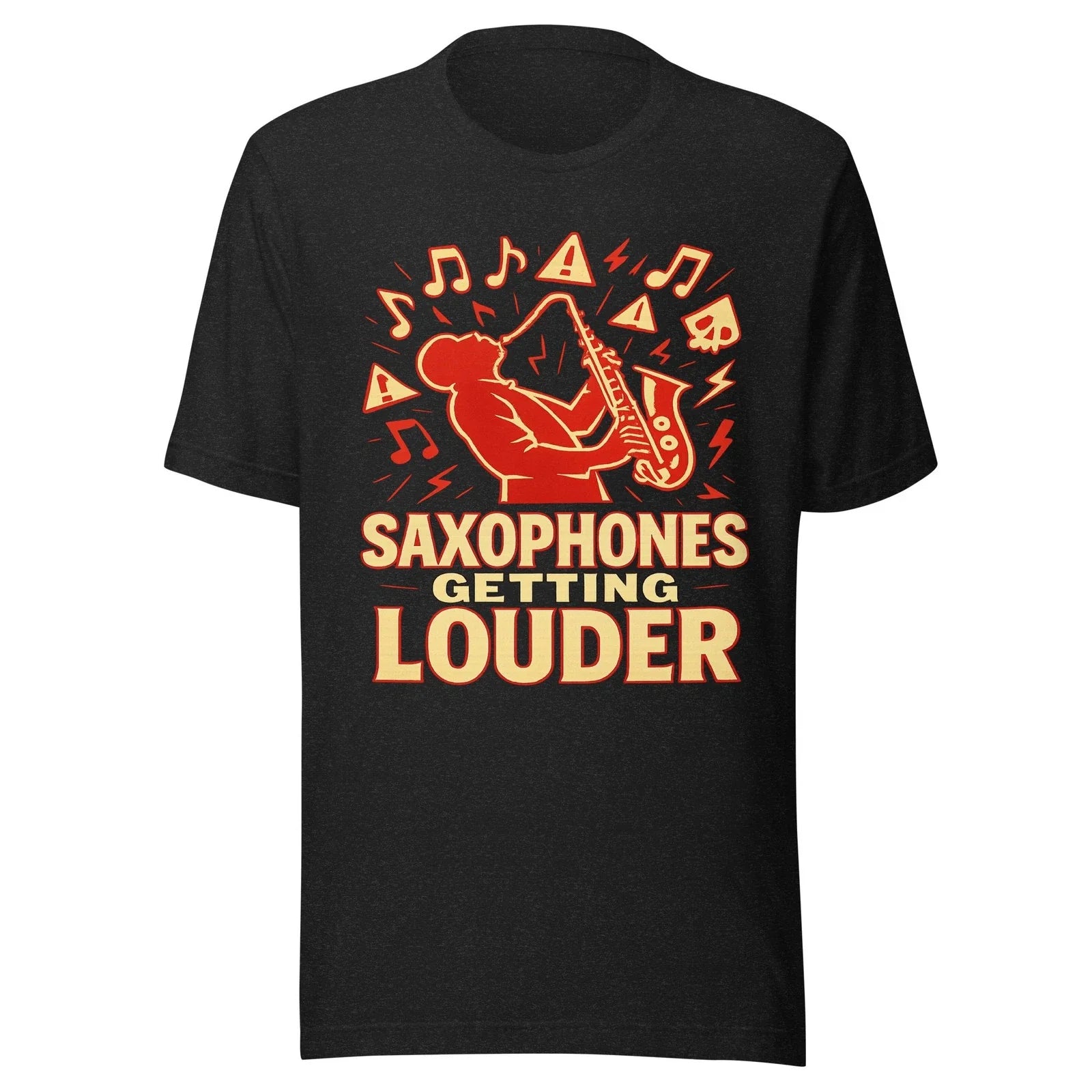 Saxophones Getting Louder Funny Doom Meme Shirt Mens Unisex Graphic Tee Gen Z Unisex T-shirt, Sweatshirt, Hoodie, Long Sleeve Tee - T-Shirt, Sweatshirt, Hoodie