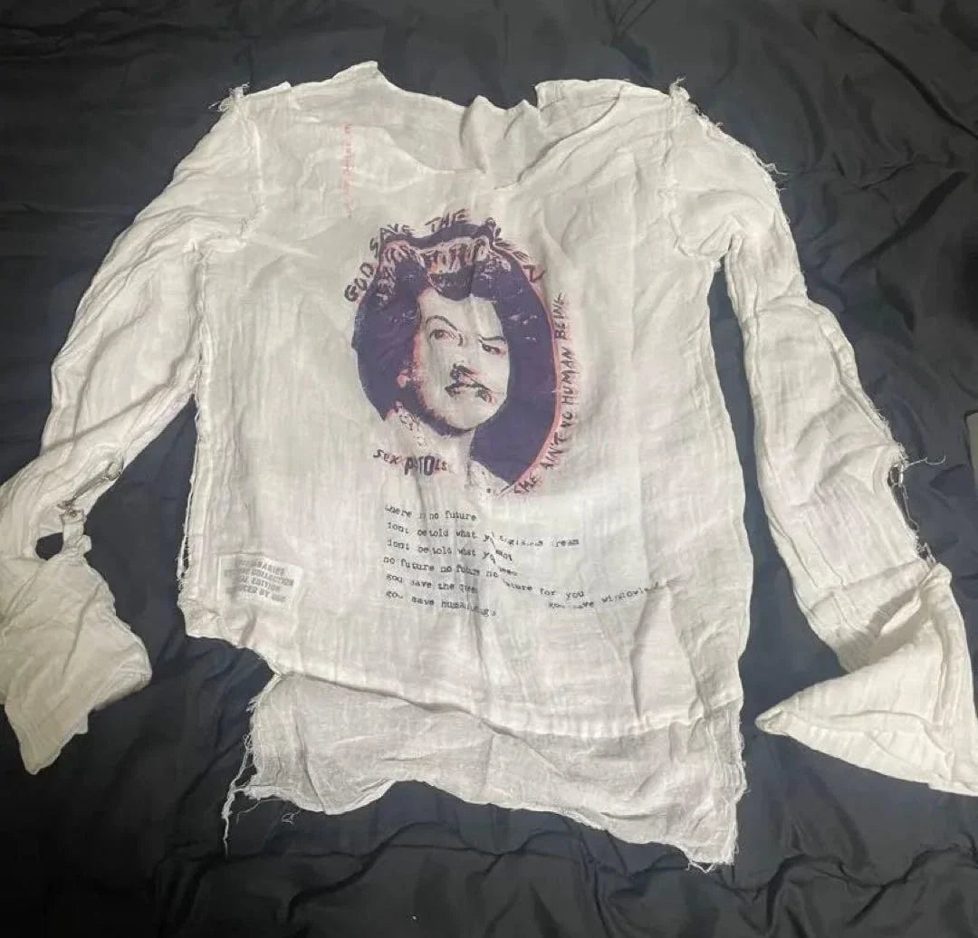 SEDITIONARIES Gauze Shirt M Size - 90s Grunge Style Unisex T-shirt, Sweatshirt, Hoodie, Long Sleeve Tee - T-Shirt, Sweatshirt, Hoodie