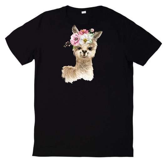 Alpaca Floral Print T Shirt Unisex T-shirt, Sweatshirt, Hoodie, Long Sleeve Tee - T-Shirt, Sweatshirt, Hoodie