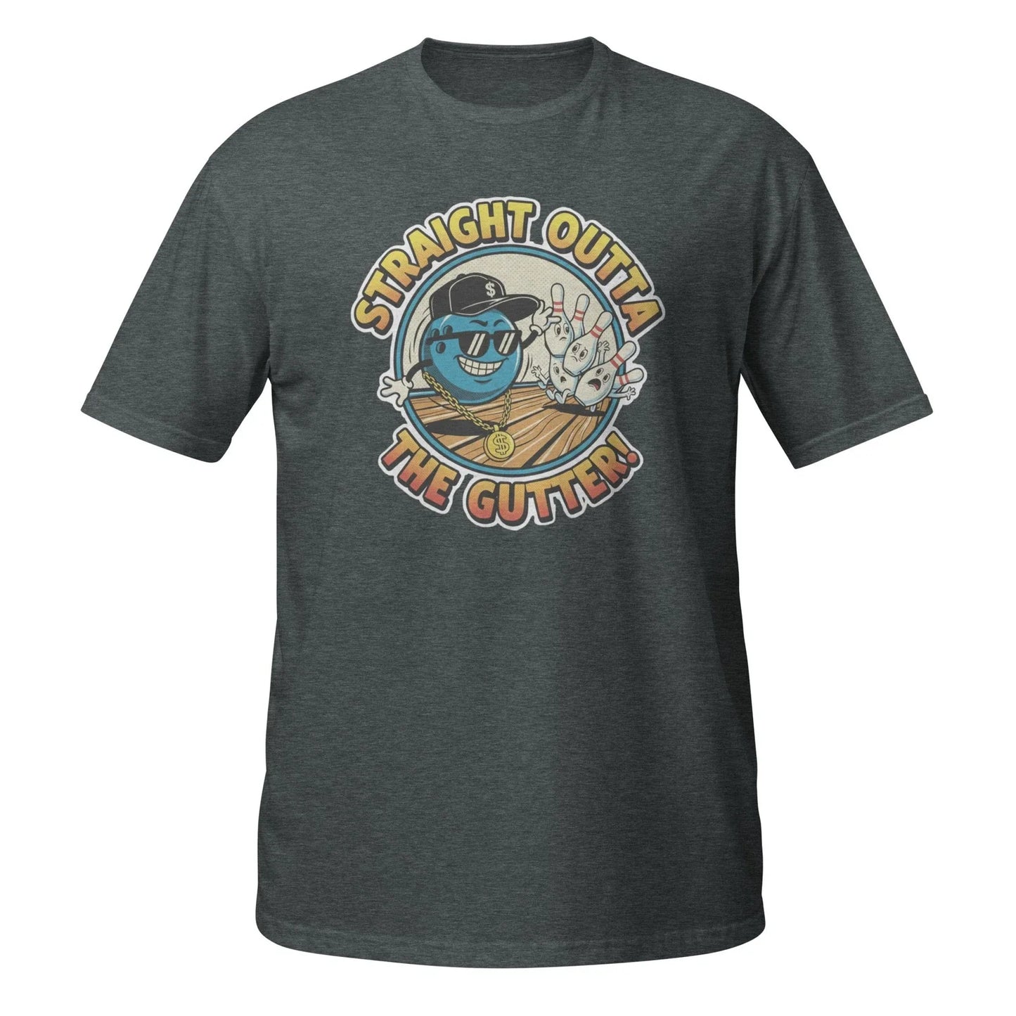 Straight Outta The Gutter T-Shirt Funny Bowling Gangster Ball Pins Humor Tee Unisex T-shirt, Sweatshirt, Hoodie, Long Sleeve Tee - T-Shirt, Sweatshirt, Hoodie