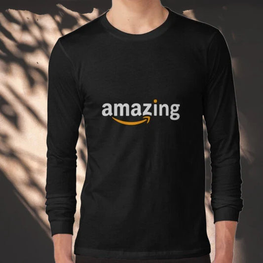 Amazing Amazon Logo Long Sleeve T-Shirt Funny  Size S to 5XL Unisex T-shirt, Sweatshirt, Hoodie, Long Sleeve Tee - T-Shirt, Sweatshirt, Hoodie