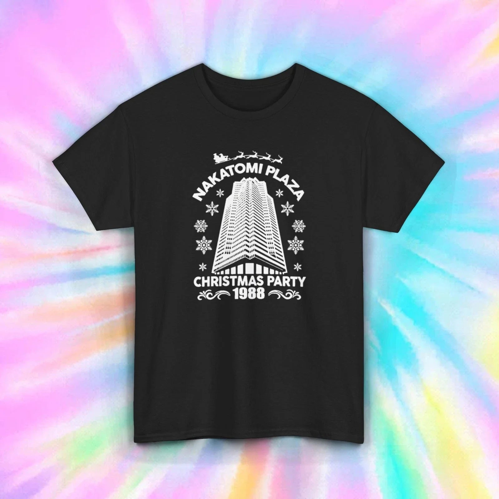 Nakatomi Plaza Christmas T-Shirt | Die Hard Inspired Graphic | Holiday Tee S-5XL Unisex T-shirt, Sweatshirt, Hoodie, Long Sleeve Tee - T-Shirt, Sweatshirt, Hoodie