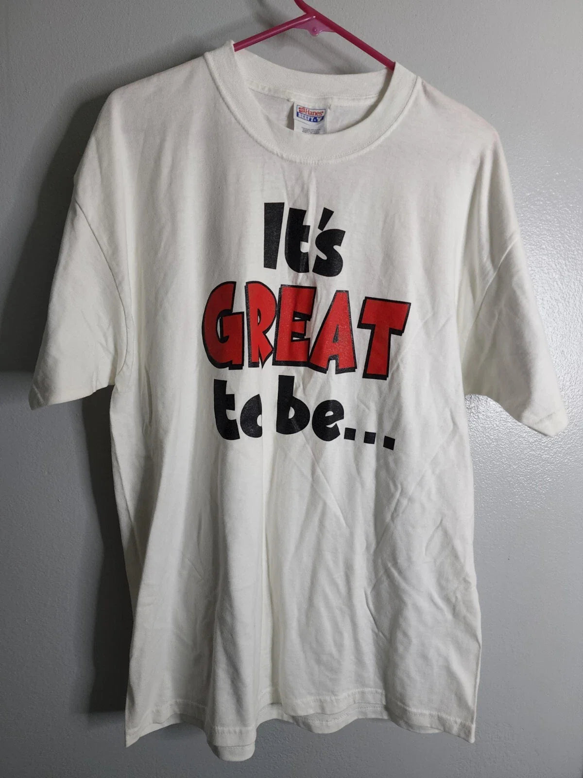 Vintage Mens L Its Great To Be A Fighting Indian T-Shirt Double Sided Unisex T-shirt, Sweatshirt, Hoodie, Long Sleeve Tee - T-Shirt, Sweatshirt, Hoodie