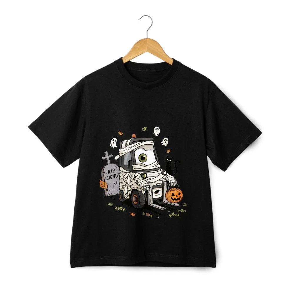Cartoon Forklift Mummy Graphic Tee,Unisex Dark Aesthetic Athletic Casual T-Shirt Unisex T-shirt, Sweatshirt, Hoodie, Long Sleeve Tee - T-Shirt, Sweatshirt, Hoodie