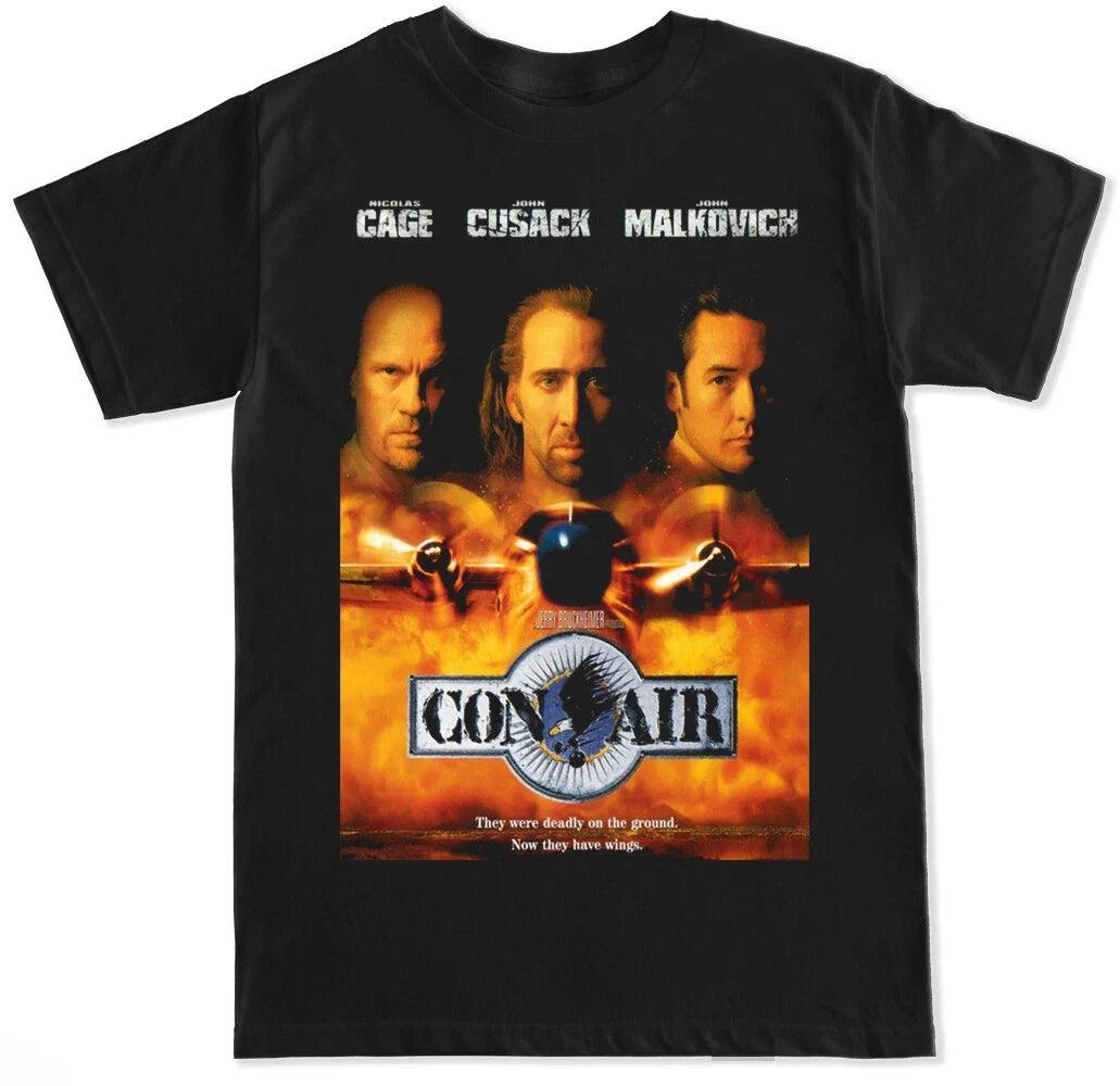 CON AIR COVER CLASSIC MOVIE FILM RETRO CAGE HUMOR FUNNY RETRO MEME MENS T SHIRT Unisex T-shirt, Sweatshirt, Hoodie, Long Sleeve Tee - T-Shirt, Sweatshirt, Hoodie