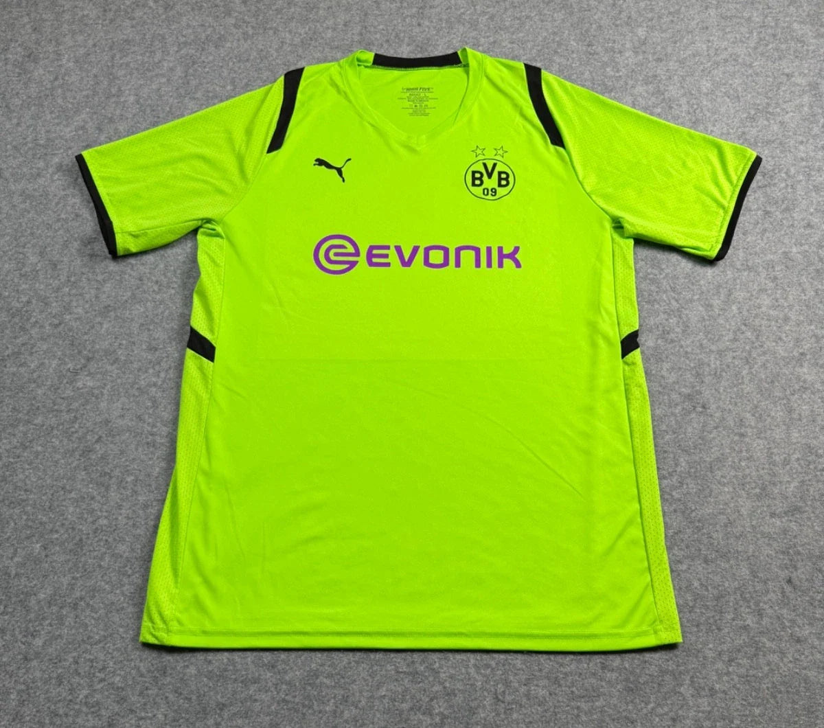 Green Evonik Jersey Shirt Slim Large Soccer Futbol BVB 2009 Game Giveaway Unisex T-shirt, Sweatshirt, Hoodie, Long Sleeve Tee - T-Shirt, Sweatshirt, Hoodie