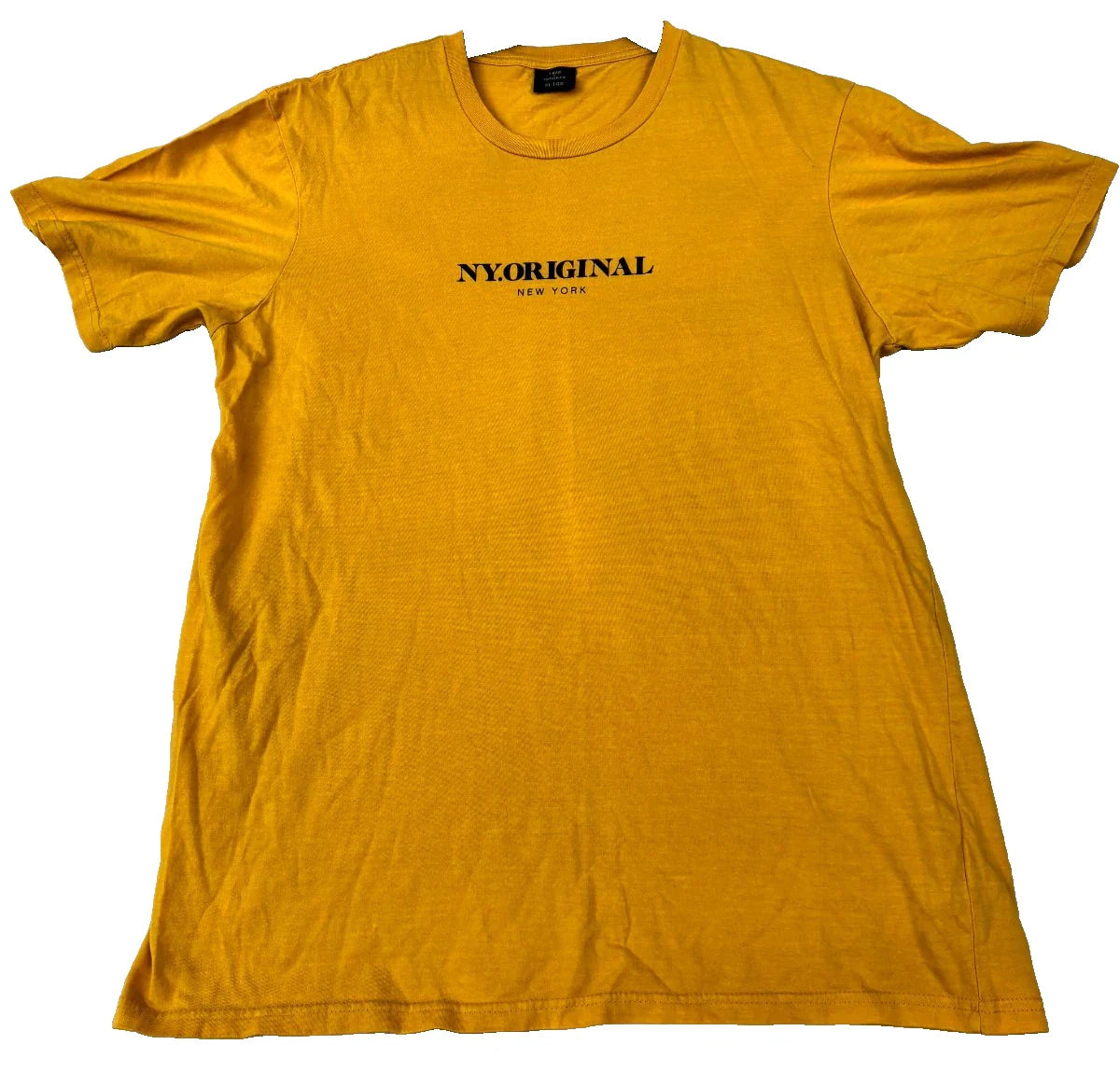 NY ORIGINAL New York City T-Shirt L Yellow Black Text Urban Streetwear Cotton T Unisex T-shirt, Sweatshirt, Hoodie, Long Sleeve Tee - T-Shirt, Sweatshirt, Hoodie