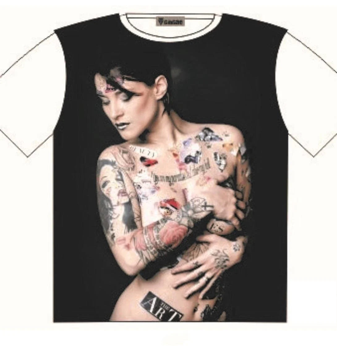 T-Shirt Lady with body art tattoo and Attitude Street Fashion Mens Ladies Unisex T-shirt, Sweatshirt, Hoodie, Long Sleeve Tee - T-Shirt, Sweatshirt, Hoodie