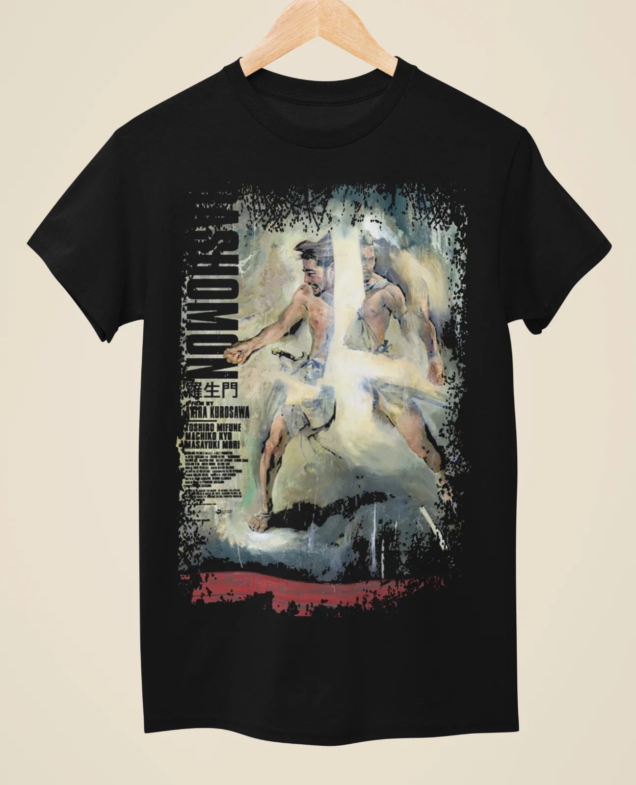 Rashomon - Japanese Movie Poster Inspired Unisex Black T-Shirt Unisex T-shirt, Sweatshirt, Hoodie, Long Sleeve Tee - T-Shirt, Sweatshirt, Hoodie