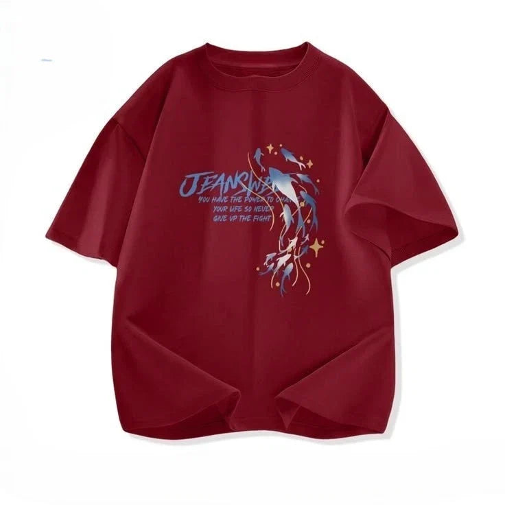 Japanese Style Dragon Art Red Aesthetic Graphic T shirt Unisex T-shirt, Sweatshirt, Hoodie, Long Sleeve Tee - T-Shirt, Sweatshirt, Hoodie