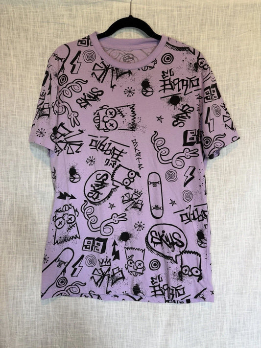 Bart Simpson The Simpsons Graffiti All Over Print T-Shirt Mens Medium Purple Unisex T-shirt, Sweatshirt, Hoodie, Long Sleeve Tee - T-Shirt, Sweatshirt, Hoodie