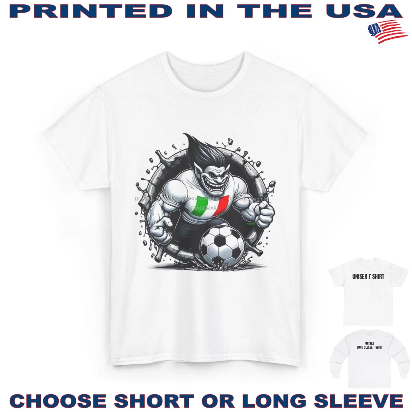 Soccer Team Italian Troll Italy Field Player DigiRods Cartoon T Shirt Unisex T-shirt, Sweatshirt, Hoodie, Long Sleeve Tee - T-Shirt, Sweatshirt, Hoodie