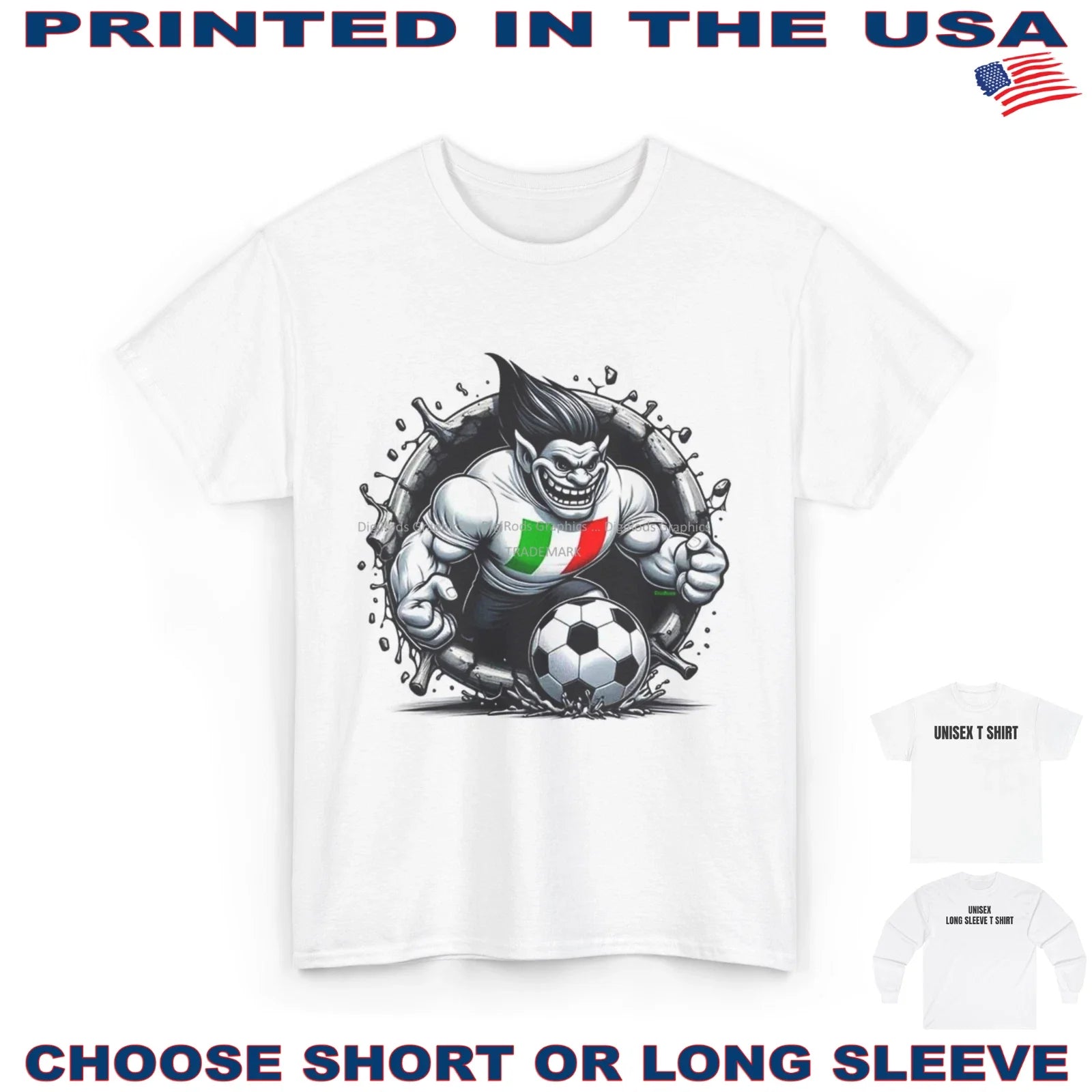 Soccer Team Italian Troll Italy Field Player DigiRods Cartoon T Shirt Unisex T-shirt, Sweatshirt, Hoodie, Long Sleeve Tee - T-Shirt, Sweatshirt, Hoodie