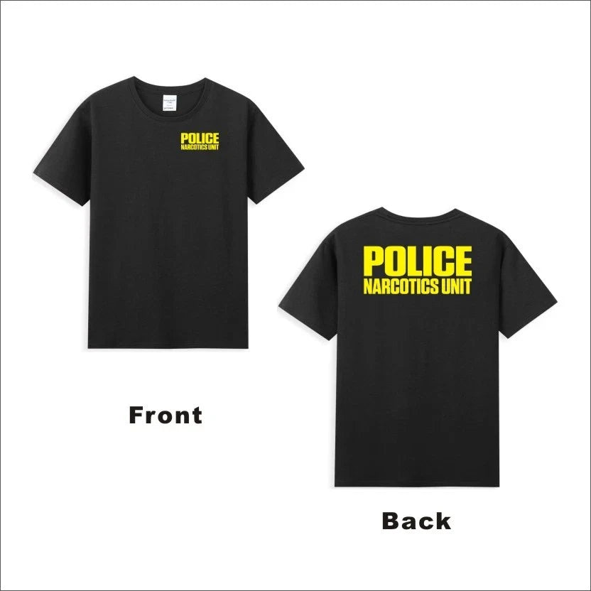 POLICE Narcotics Unit Law Enforcement Drugs Front & Back Print Men's T-Shirt Unisex T-shirt, Sweatshirt, Hoodie, Long Sleeve Tee - T-Shirt, Sweatshirt, Hoodie