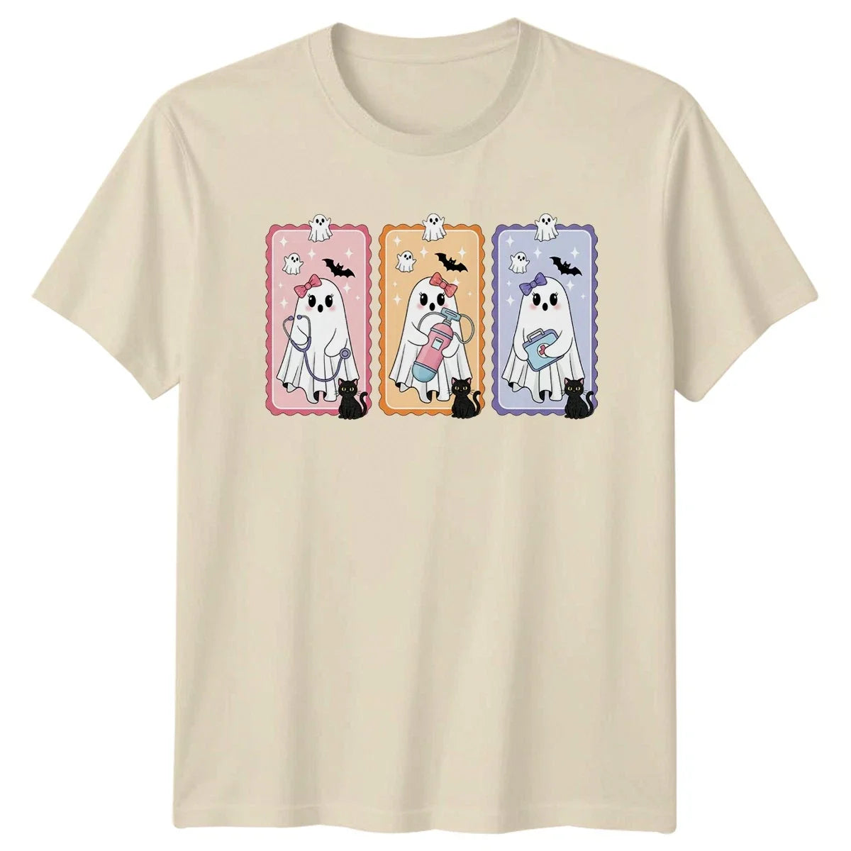 Cute Ghost Nurse Squad Womens T-Shirt Halloween Nurse Nursing Gift For Her Unisex T-shirt, Sweatshirt, Hoodie, Long Sleeve Tee - T-Shirt, Sweatshirt, Hoodie